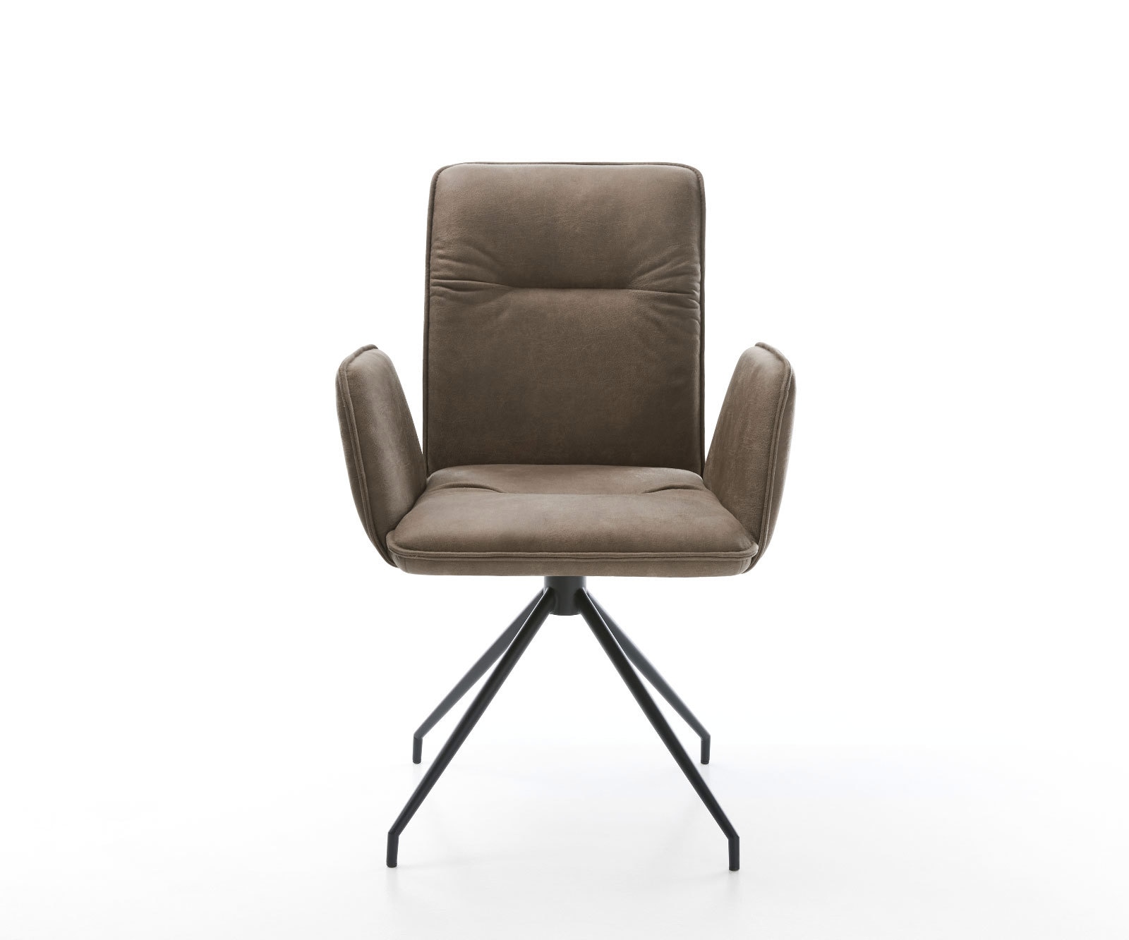 Drehstuhl Vinja-Flex Taupe Vintage Kreuzgestell konisch Schwarz 180° drehbar 3 Drehstuhl Vinja-Flex Taupe Vintage Kreuzgestell konisch Schwarz 180° drehbar 3