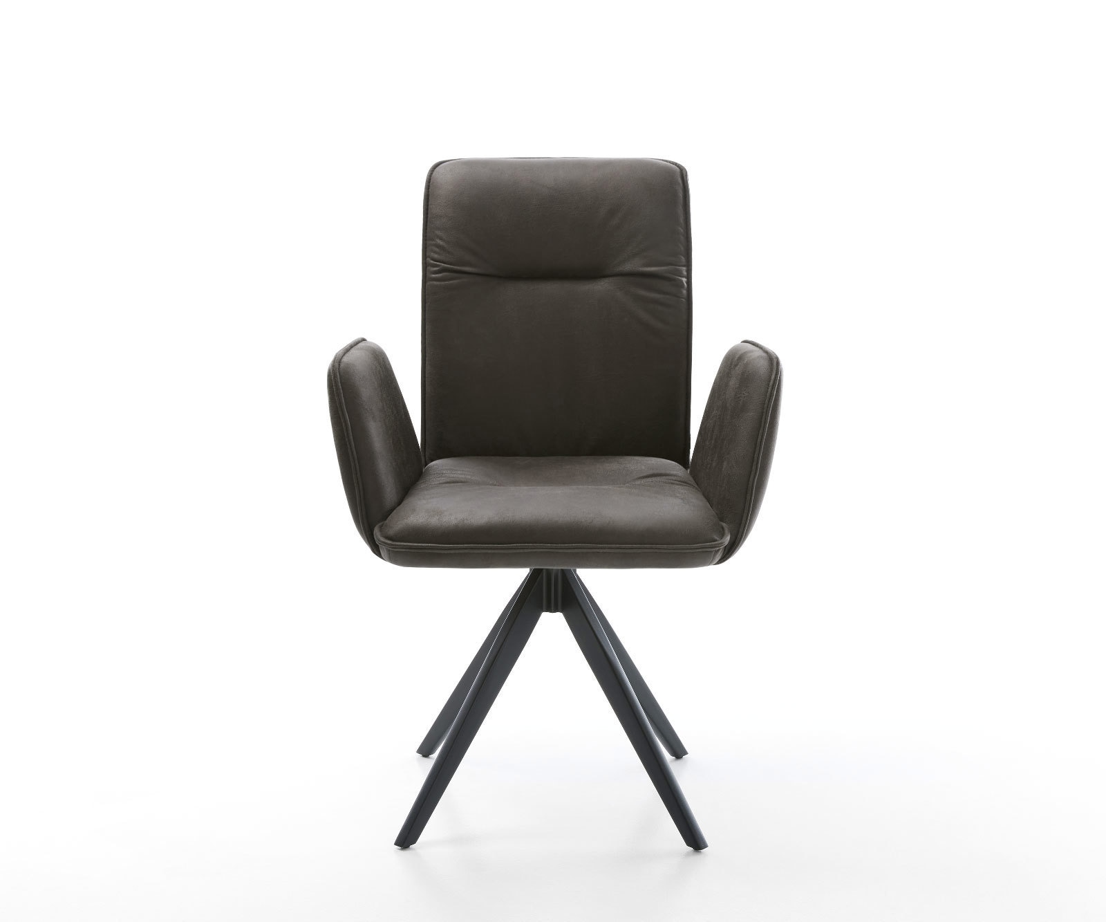 Chaise-de-salle-à-manger Vinja-Flex microvelours anthracite vintage pied croisé angulaire noir 2 Chaise-de-salle-à-manger Vinja-Flex microvelours anthracite vintage pied croisé angulaire noir 2