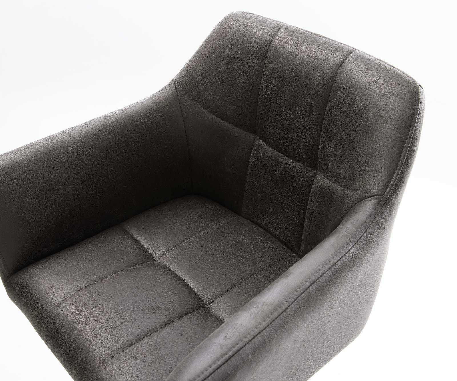 Barstuhl Yulo-Flex Vintage Anthrazit Kufengestell Edelstahl 4