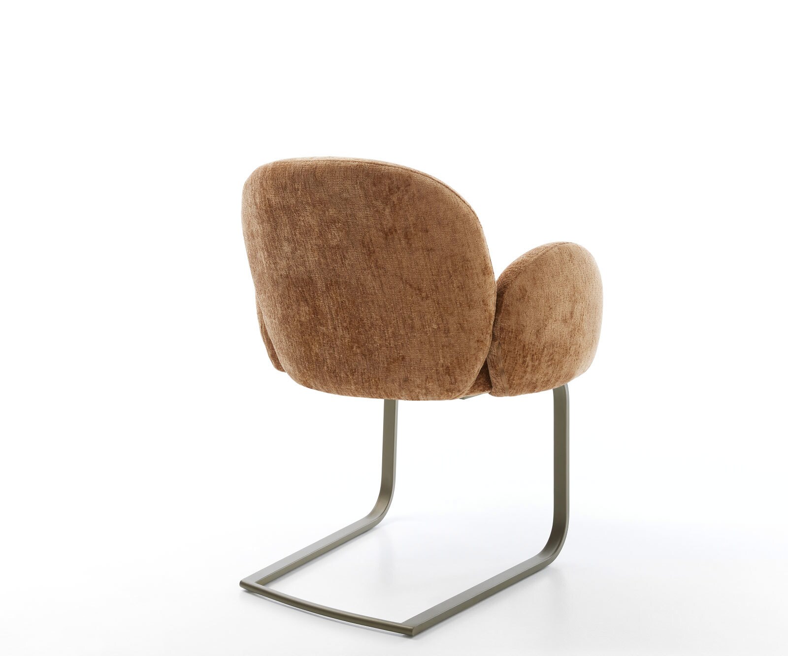 Cantilever Nube-Flex avec accoudoirs chenille rouille pied cantilever plat aspect titane ressorts ensachés 5