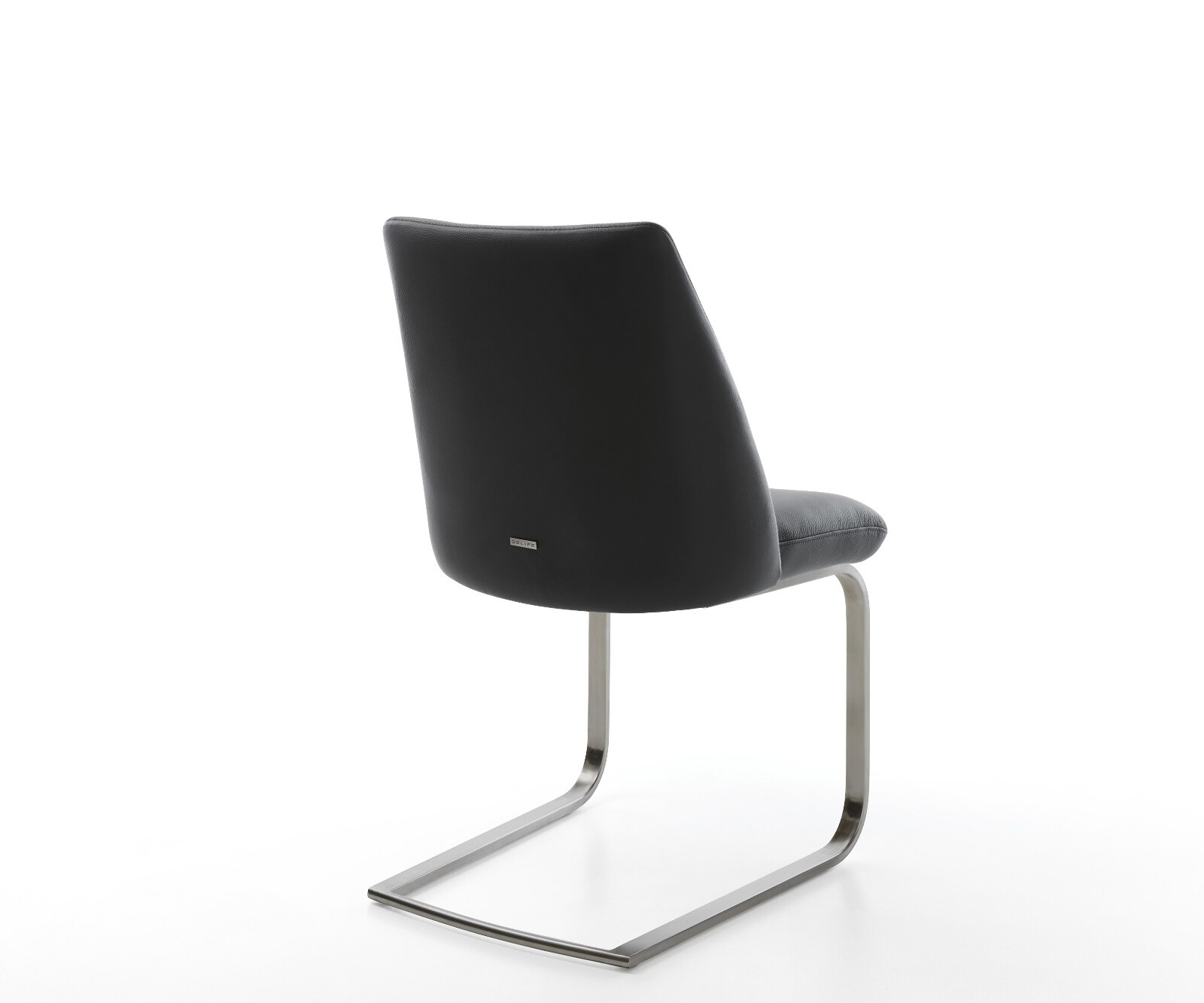 Cantilever Elso-Flex cuir de vache noir pied cantilever plat grafiete ressorts ensachés 4