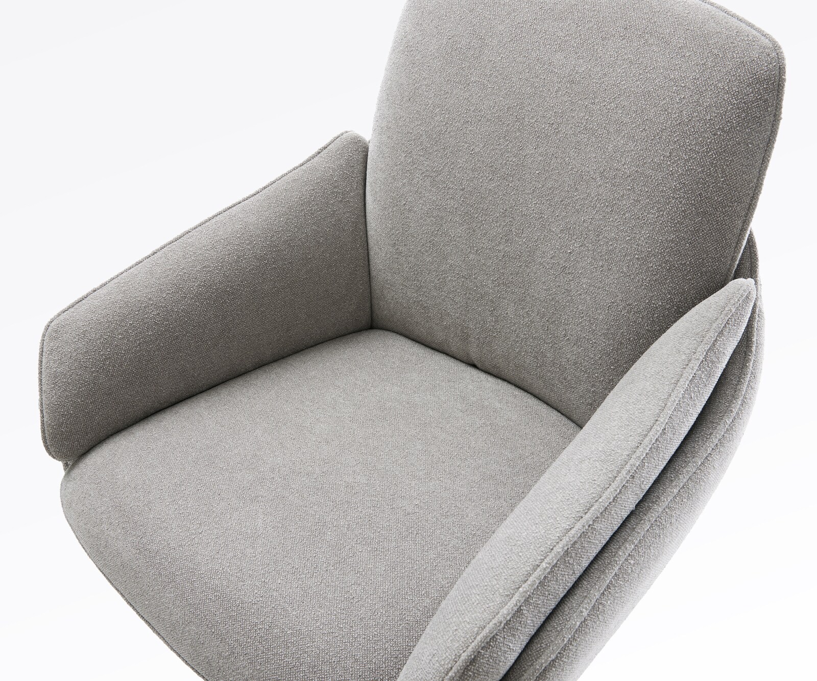 Chaise-de-bar Luan-Flex Tissu structuré doux Gris Pied pivotant réglable en hauteur en acier inoxydable Argent 4