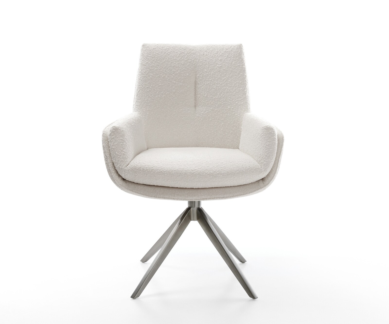Chaise-pivotante Clea-Flex bouclé crème-blanc pied croisé large grafiete pivotement sur 360° fonction bascule 1