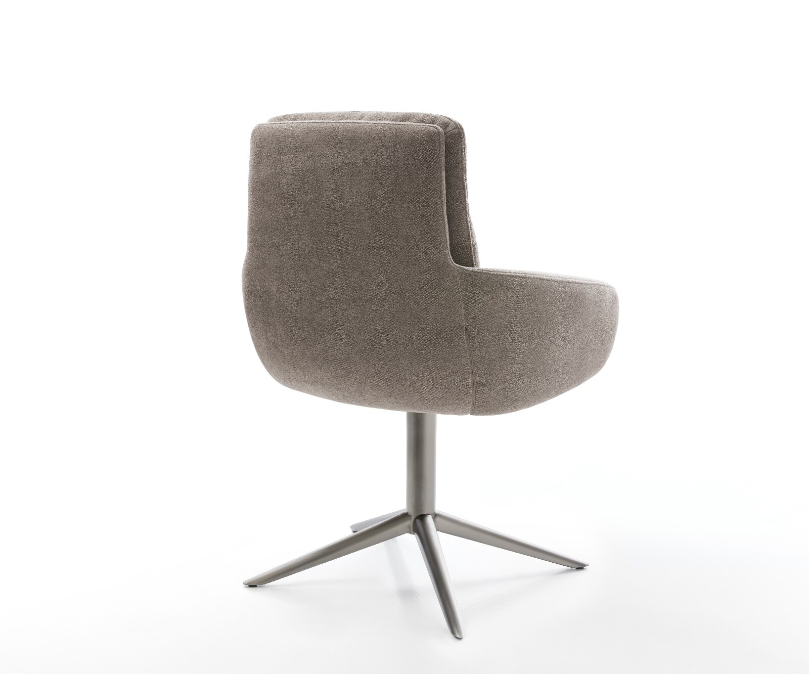 Chaise-pivotante Abelia-Flex avec accoudoirs tissu structuré doux taupe pied de chaise 4 branches grafiete pivotement sur 360° fonction bascule 4