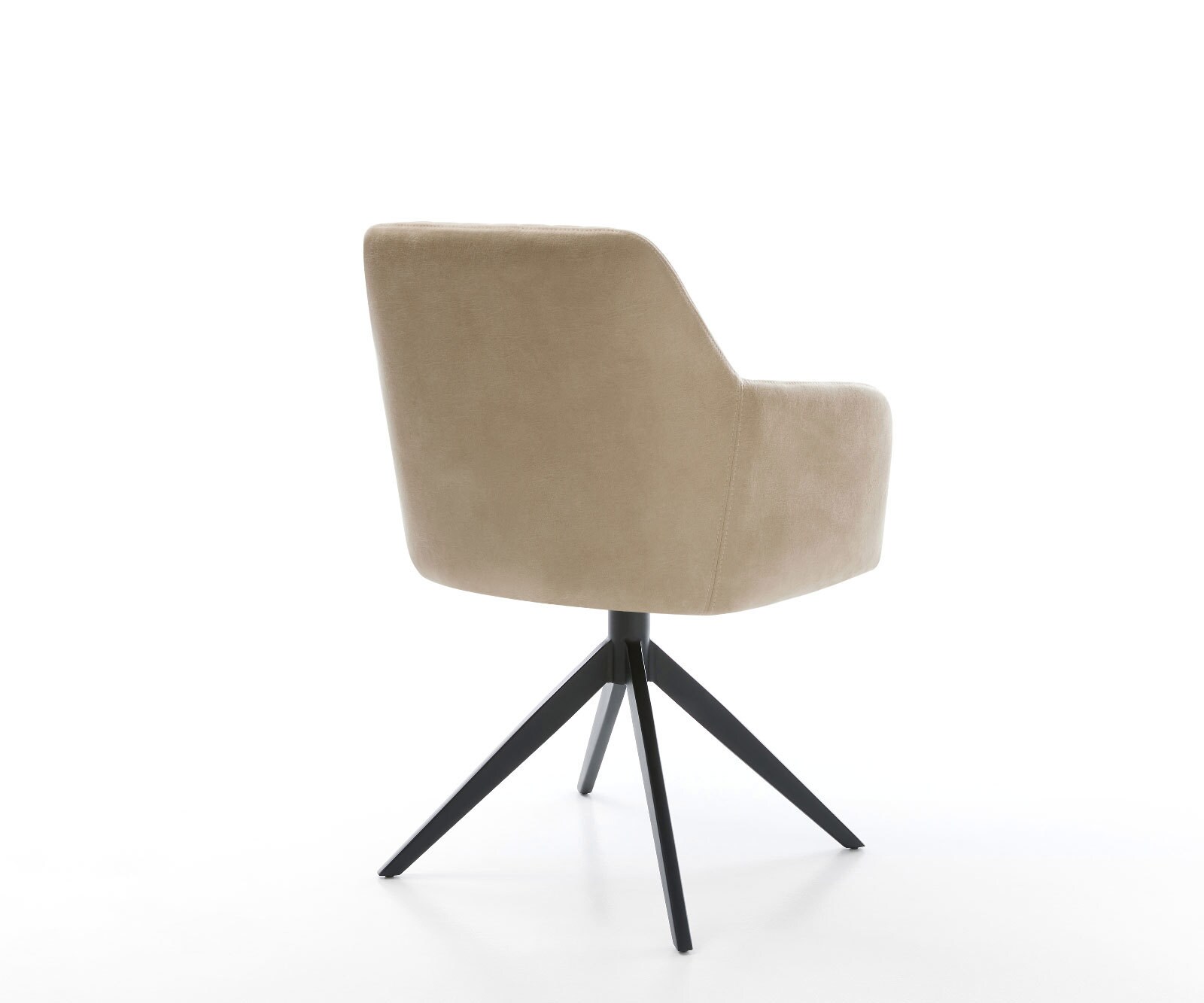 Drehstuhl Greg-Flex Mikrofaser Beige Vintage Kreuzgestell breit Schwarz 360° drehbar Wippfunktion Taschenfederkern 4