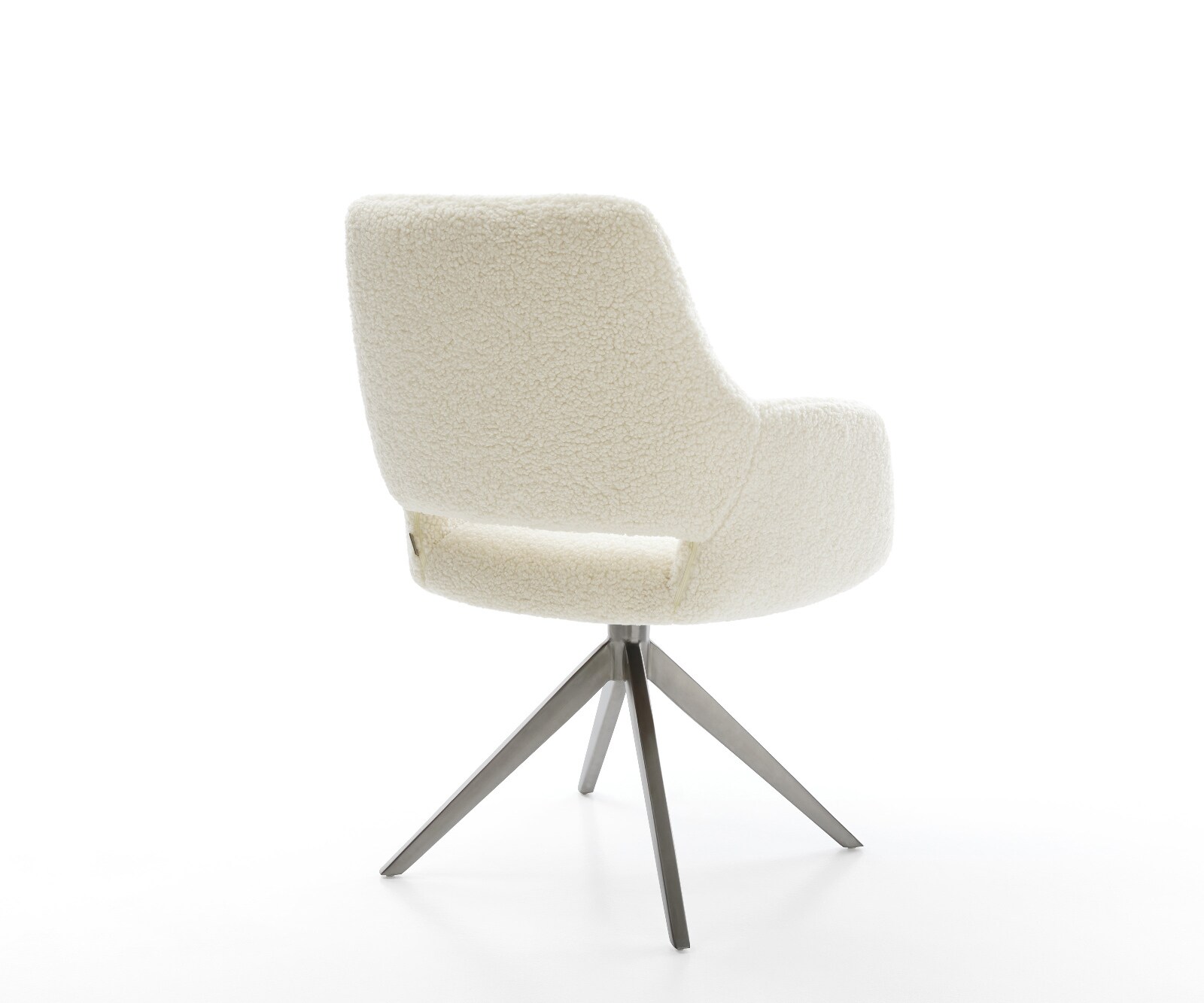 Chaise-pivotante Yago-Flex avec accoudoirs tissu teddy beige pied croisé large grafiete pivotement sur 360° fonction bascule resorts ensachés 4