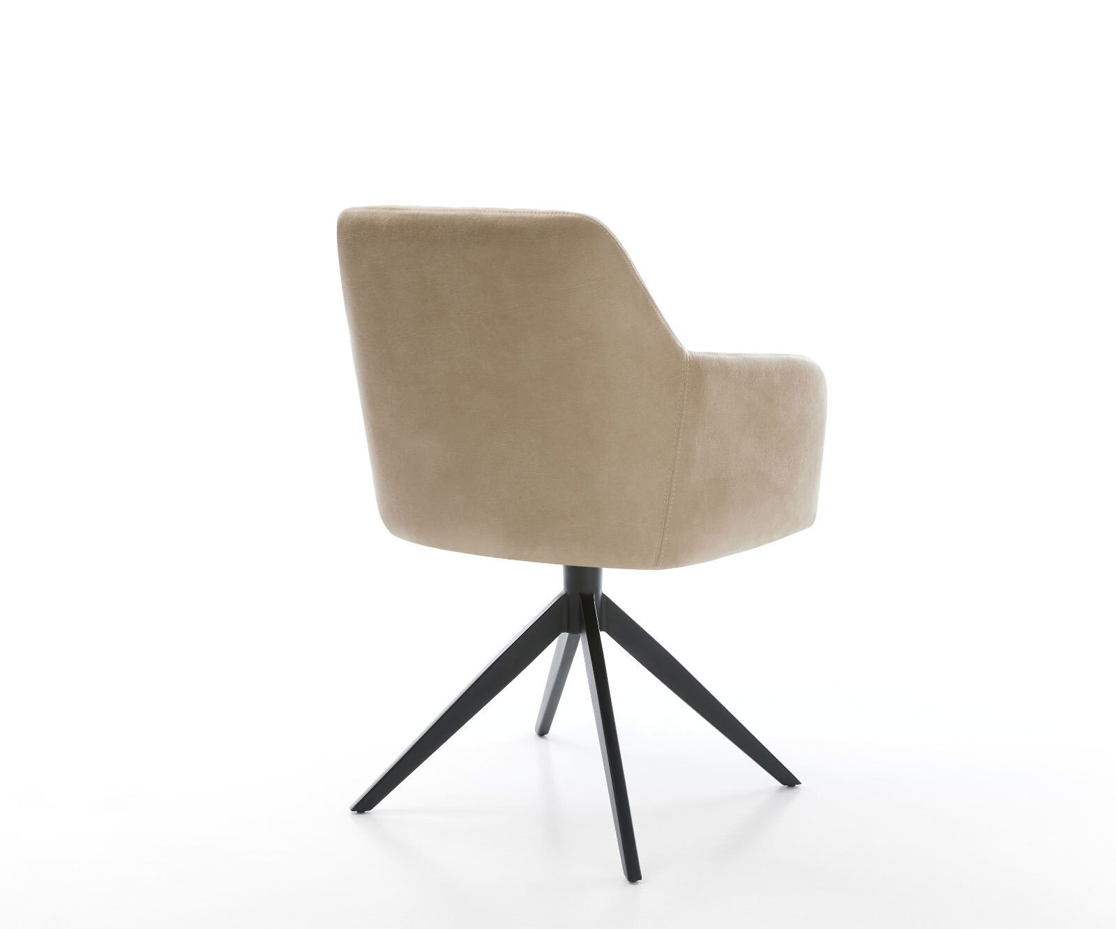 Esszimmerstuhl Greg-Flex Mikrofaser Beige Vintage Kreuzgestell breit Schwarz Taschenfederkern 5