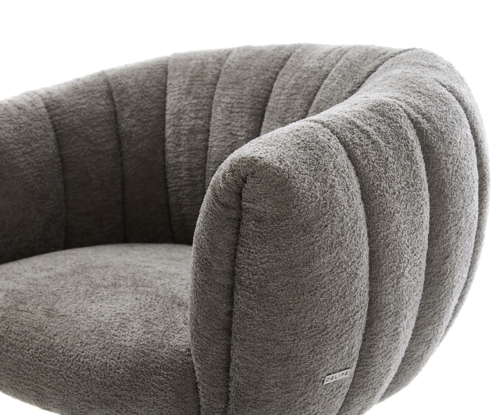 Drehstuhl Jada-Flex Bouclé Soft Schlamm Kreuzgestell breit Effektfinish Titan 360° drehbar Wippfunktion Taschenfederkern 3