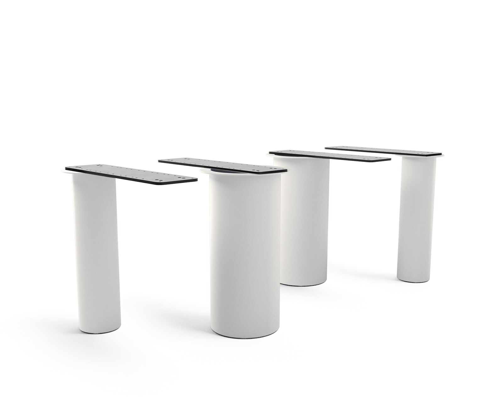 Cadre-de-table Pilier métal blanc pour plateaux à partir de 200 cm
