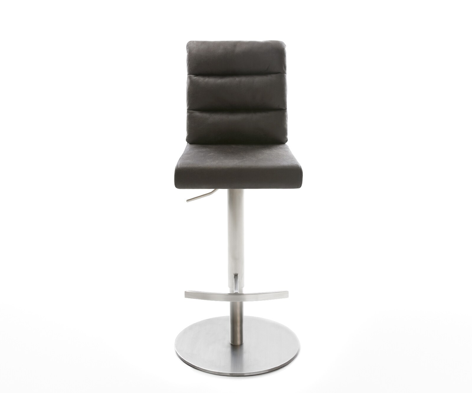Chaise-de-bar Pela-Flex vintage anthracite base tournante réglable en haut acier inoxydable 4