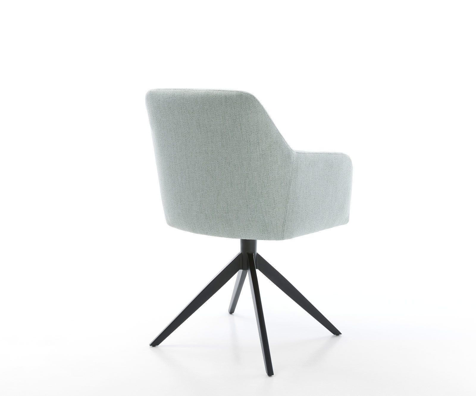 Chaise-de-salle-à-manger Greg-Flex rayures Vert menthe pied croisé large noir ressorts ensachés 5