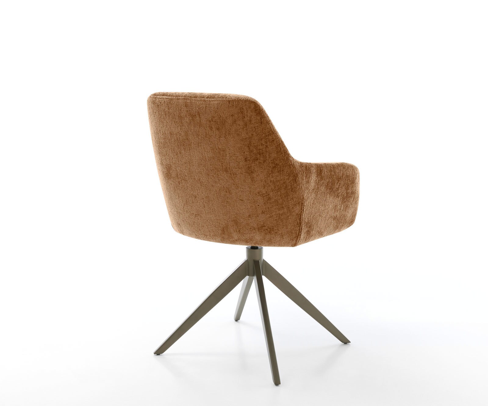 Chaise-pivotante Pejo-Flex chenille rouille pied croisé large aspect titane pivotement sur 360° fonction bascule ressorts ensachés 4 Chaise-pivotante Pejo-Flex chenille rouille pied croisé large aspect titane pivotement sur 360° fonction bascule ressorts ensachés 4
