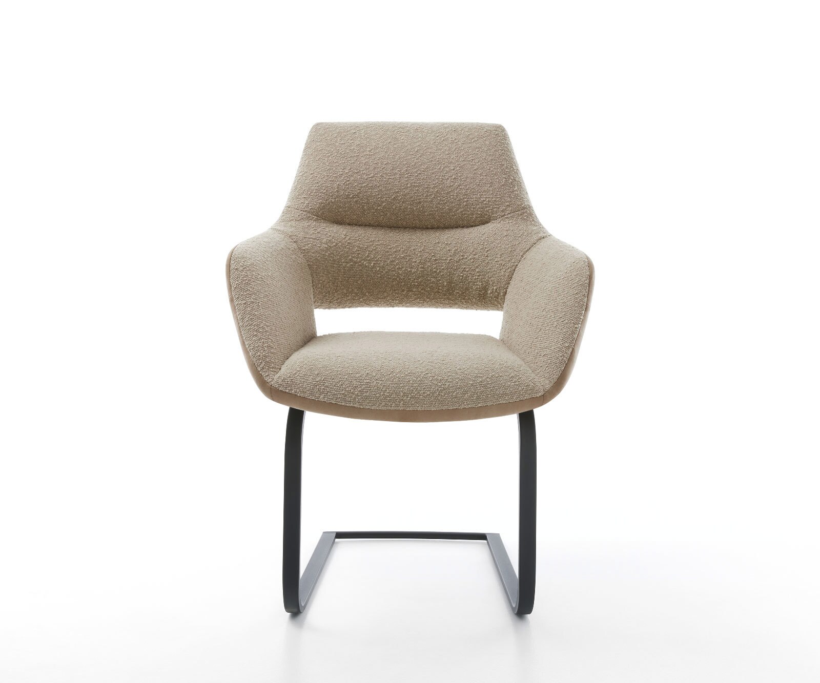 Freischwinger Yago-Flex mit Armlehnen Materialmix Schlamm Freischwinger flach Schwarz Taschenfederkern 2