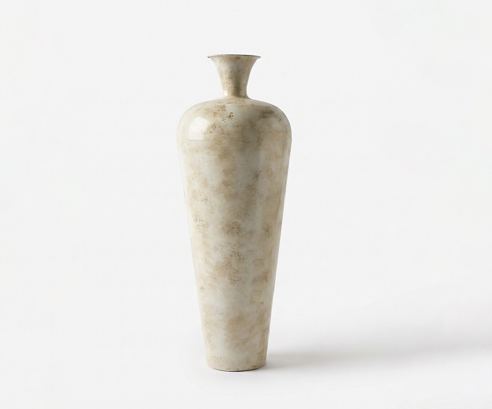 Vase Marvella B27 x T27 x H78 cm Metall Alabaster Gold Handgemacht