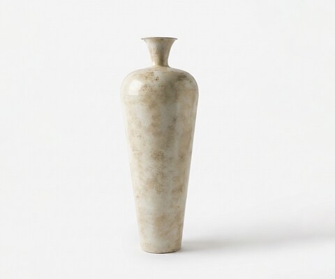 Vase Marvella B27 x T27 x H78 cm Metall Alabaster Gold Handgemacht