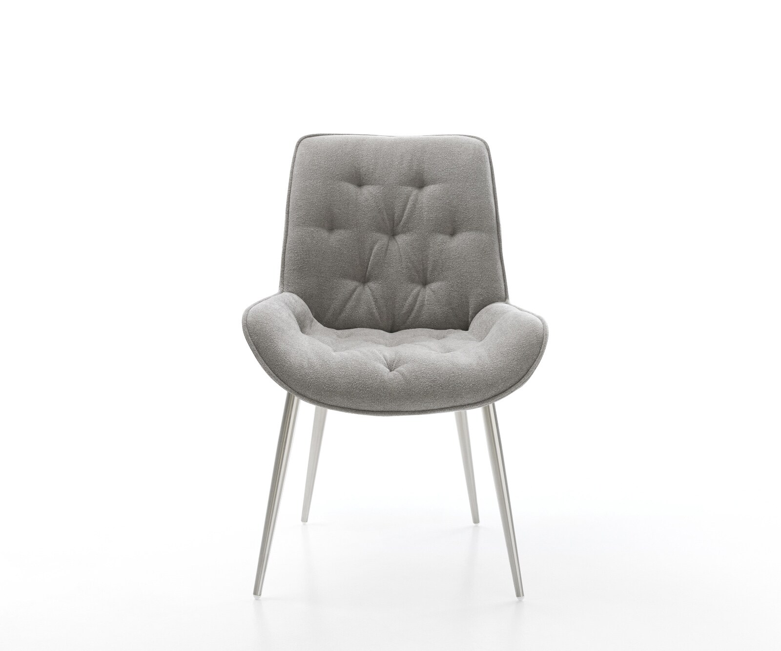 Esszimmerstuhl Taimi-Flex Strukturstoff Soft Grau 4-Fuß konisch Edelstahl 2