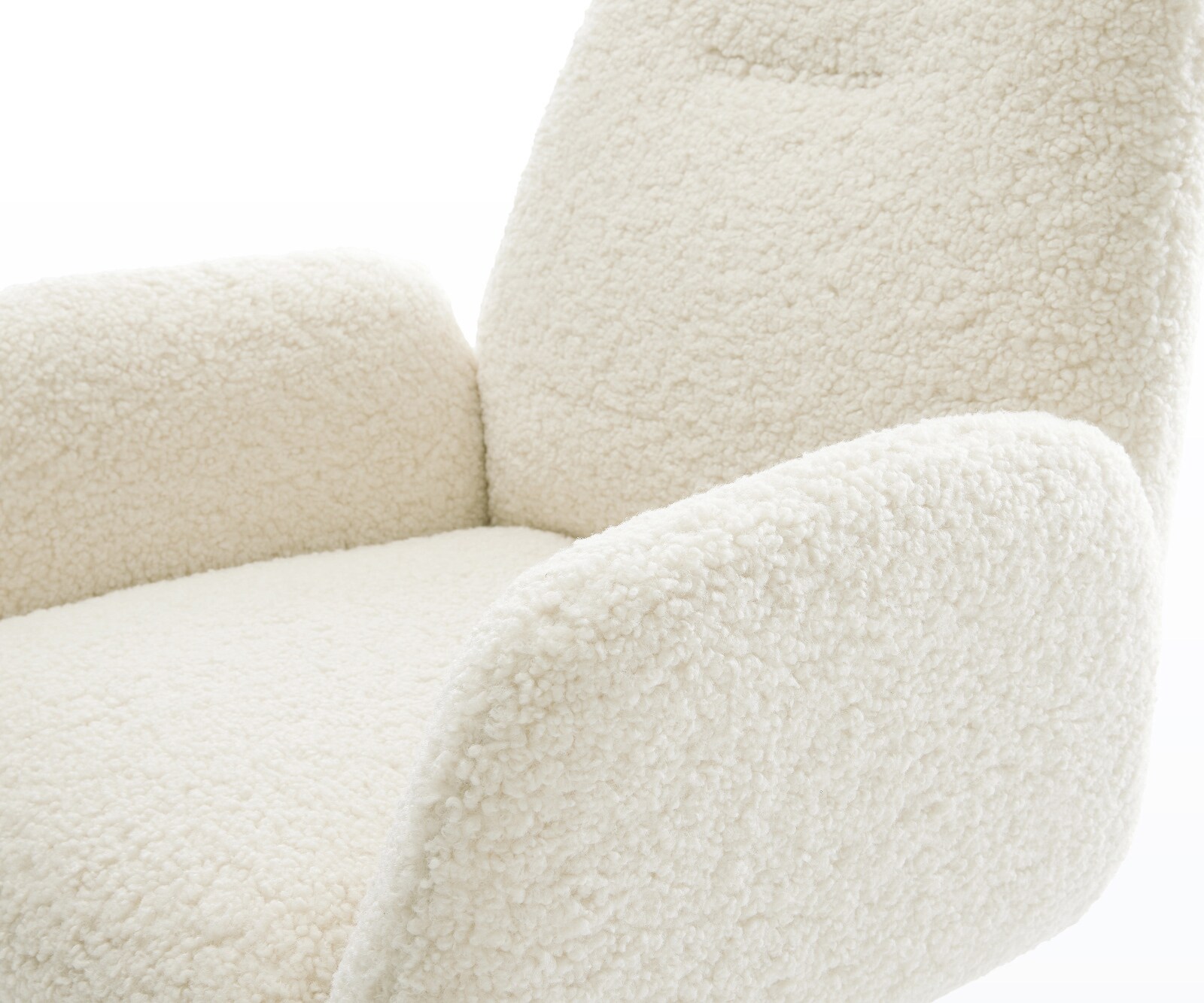 Chaise-pivotante Zoa-Flex tissu teddy beige pied croisé large grafiete pivotement sur 360° fonction bascule ressorts ensachés 4