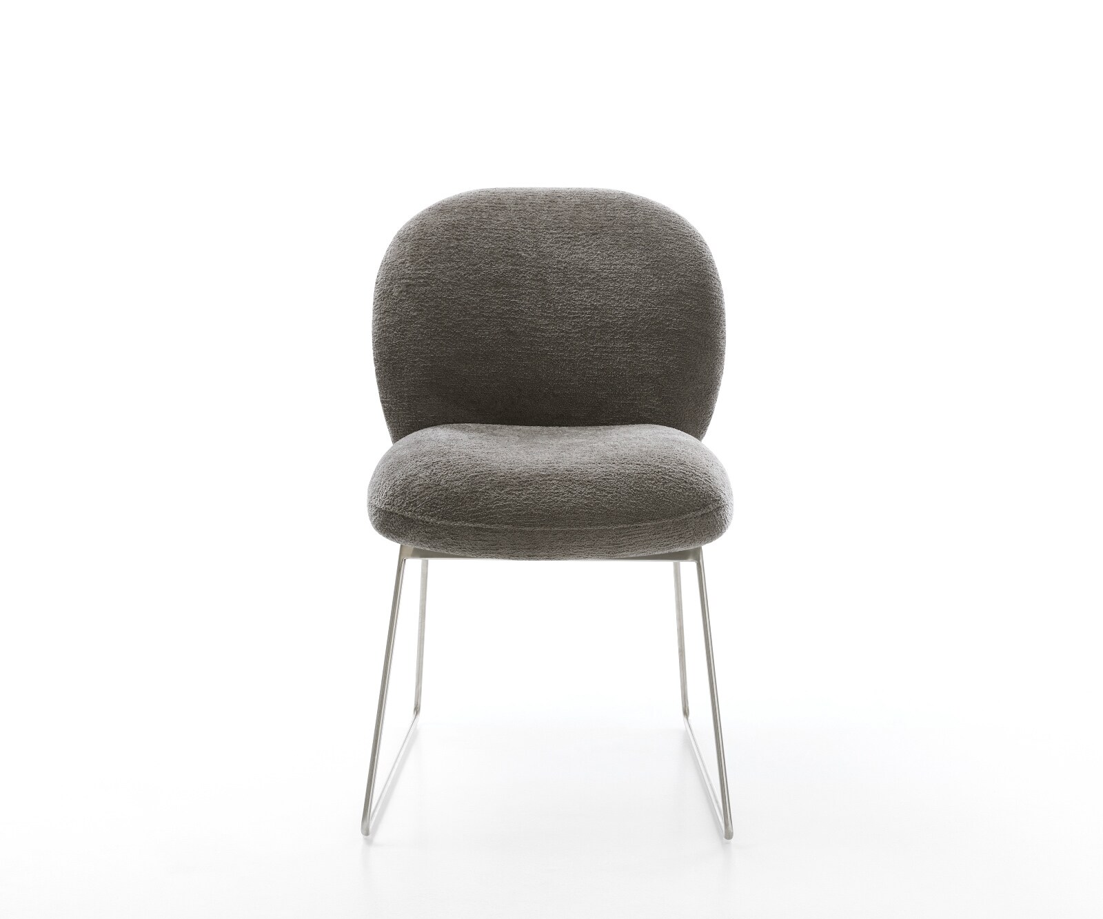 Esszimmerstuhl Nube-Flex Bouclé Soft Schlamm Kufengestell Edelstahl Taschenfederkern 2