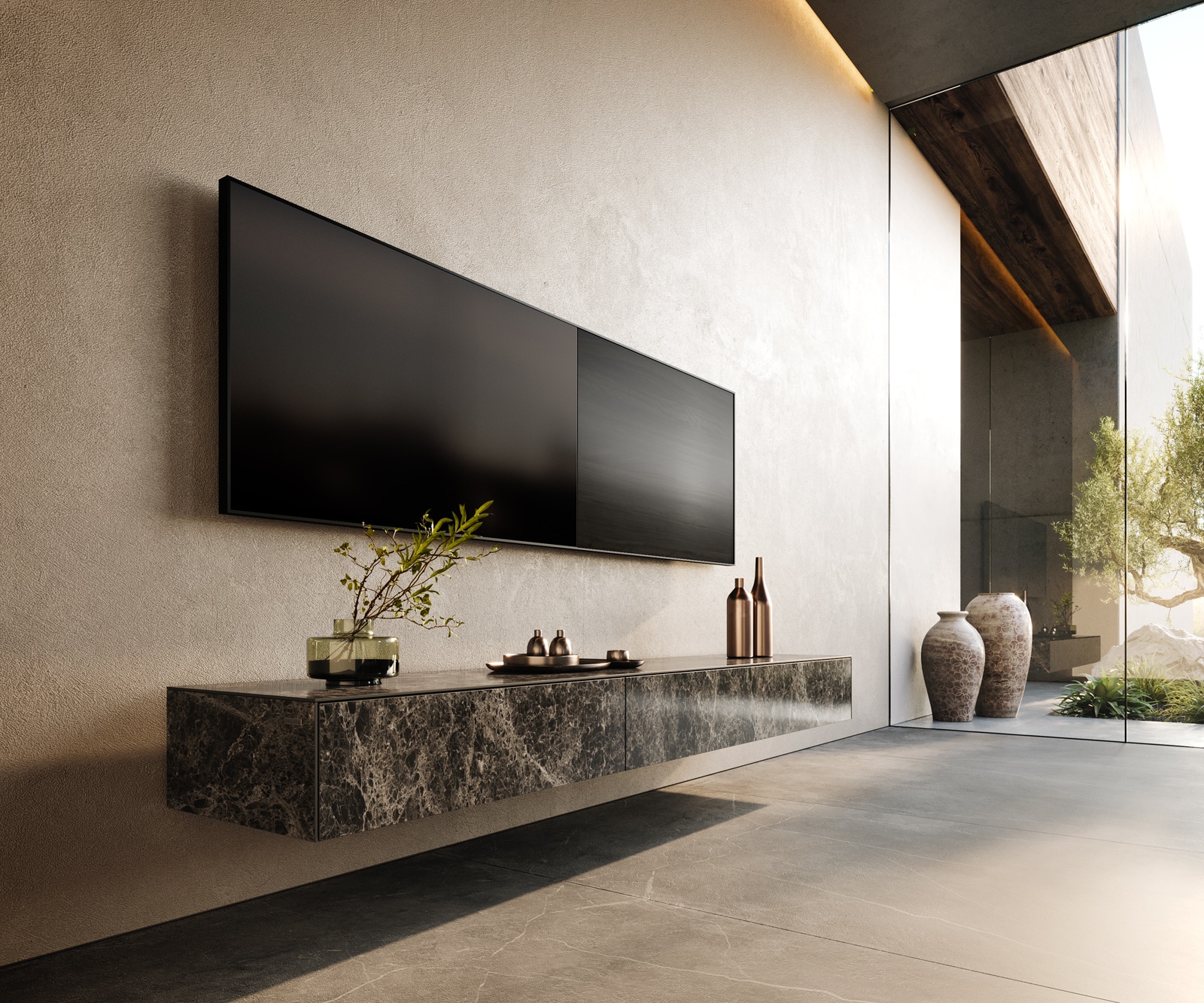 Lowboard Cuor 200 cm Keramik Laminam® Emperador Extra Lucidato Dunkelbraun 1 Klappe 1 Schubfach Schwebend Lowboard Cuor 200 cm Keramik Laminam® Emperador Extra Lucidato Dunkelbraun 1 Klappe 1 Schubfach Schwebend