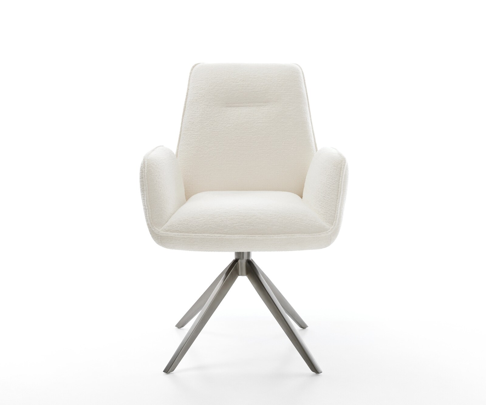 Chaise-pivotante Zoa-Flex bouclé doux beige pied croisé large grafiete pivotement sur 360° fonction bascule ressorts ensachés 2