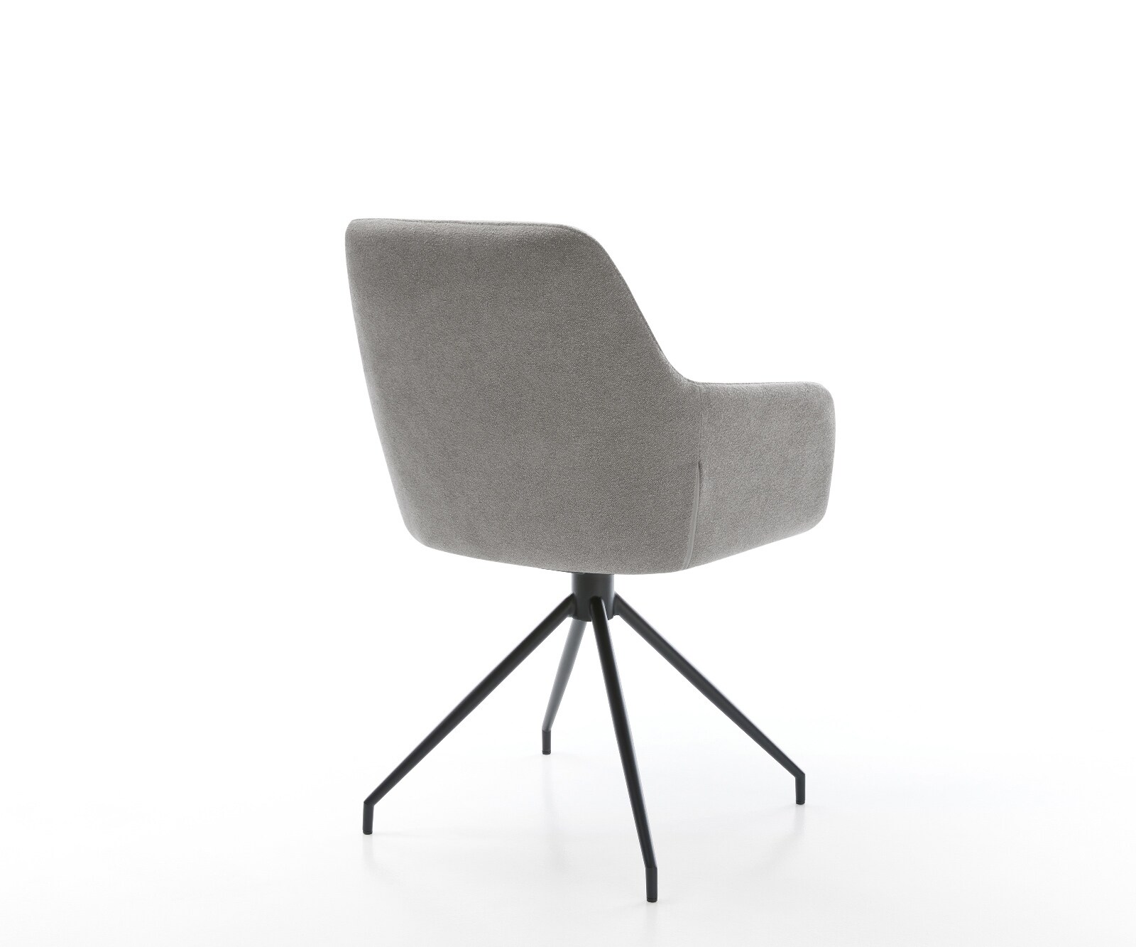 Chaise-de-salle-à-manger Pejo-Flex tissu structuré doux gris pied croisé conique noir resorts ensachés 4