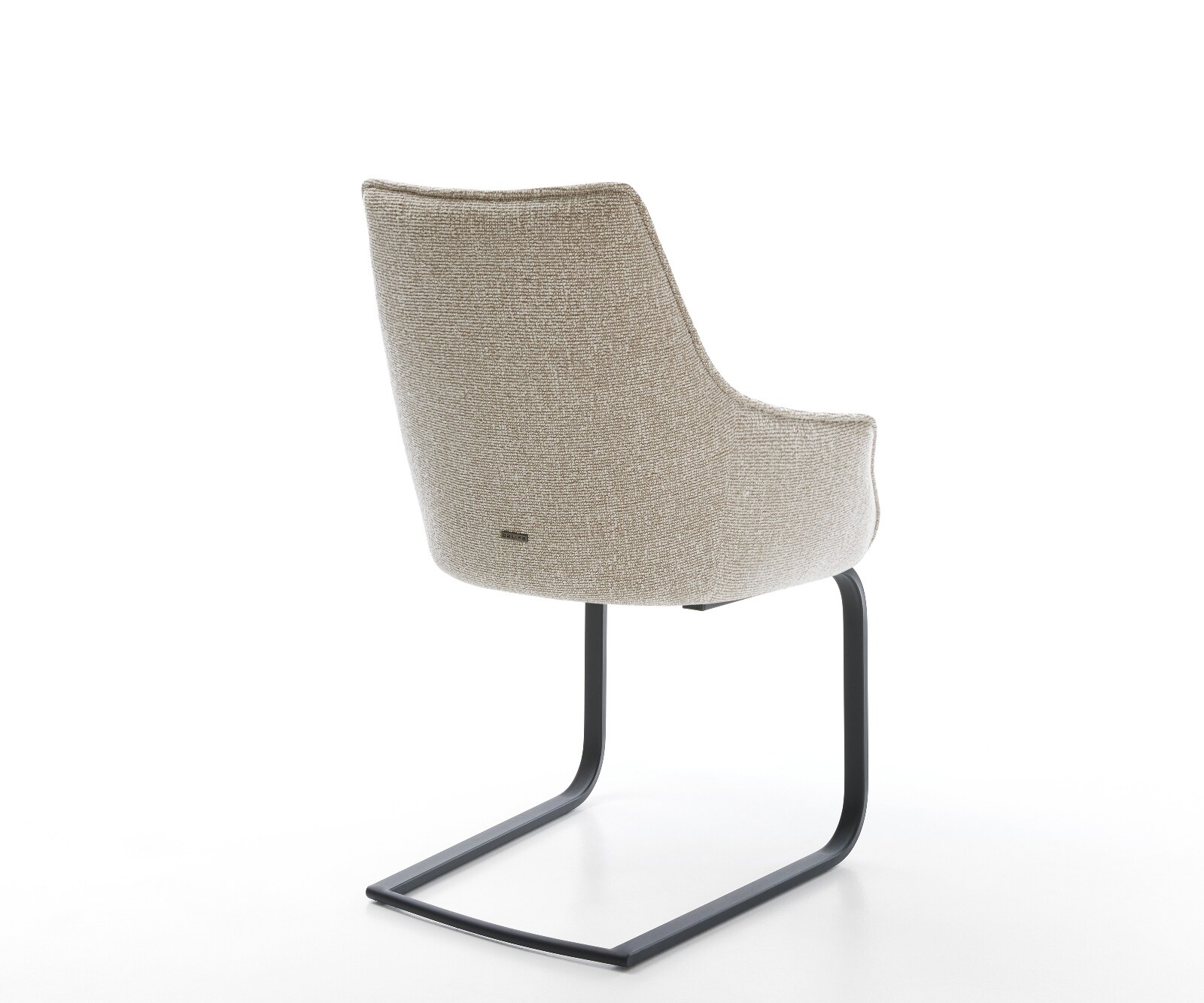 Freischwinger Alja-Flex mit Armlehnen Webstoff Soft Beige Freischwinger flach Schwarz Taschenfederkern 4