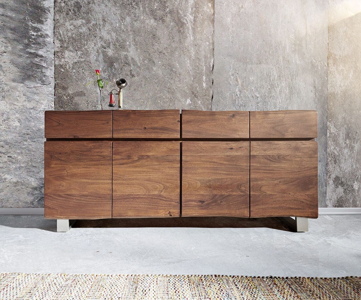 Sideboard Live-Edge 172 cm Akazie Braun 4 Türen 4 Schübe 1 Sideboard Live-Edge 172 cm Akazie Braun 4 Türen 4 Schübe 1