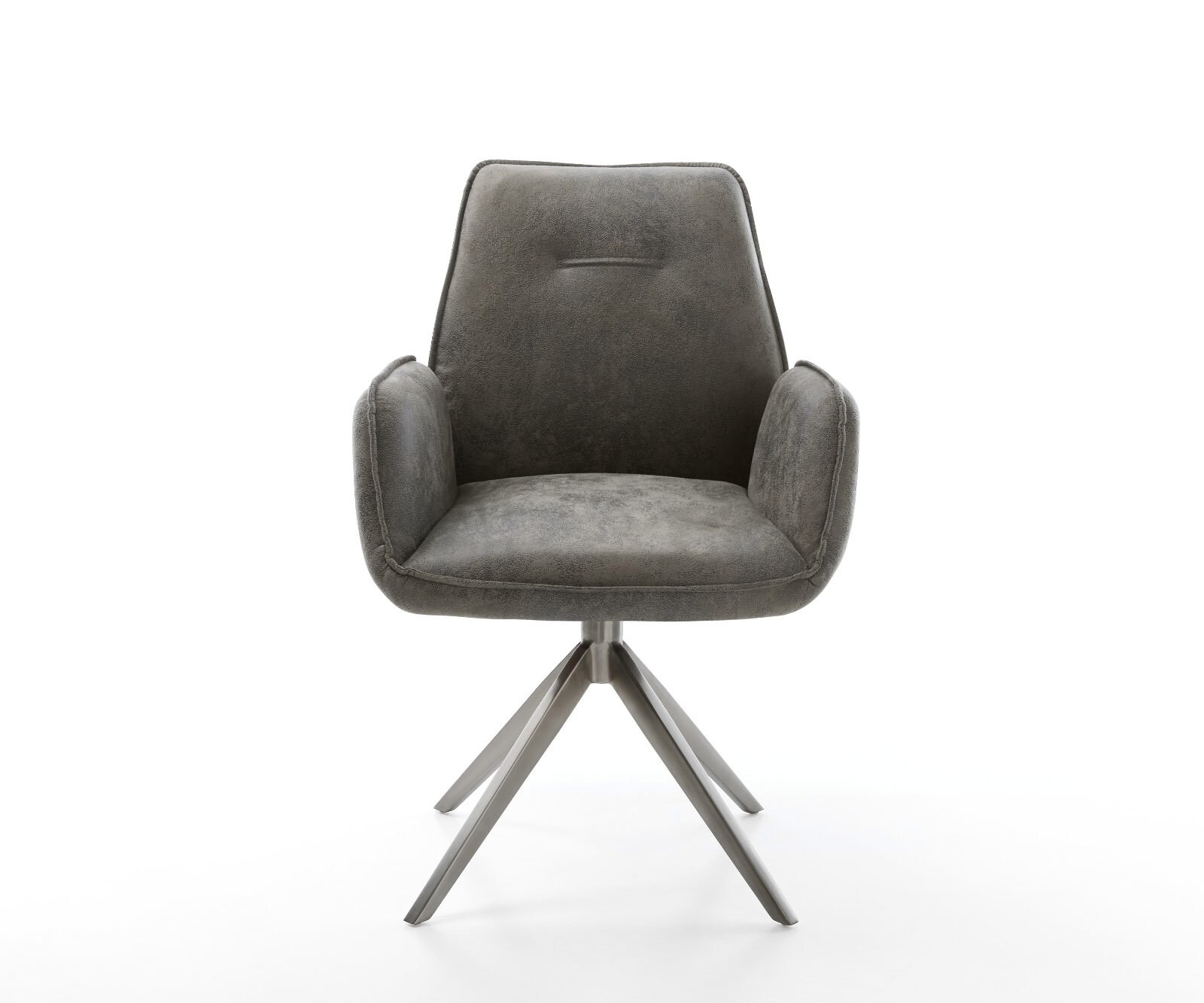 Chaise-pivotante Zoa-Flex microvelours gris antique pied croisé large grafiete pivotement sur 360° fonction bascule ressorts ensachés 1