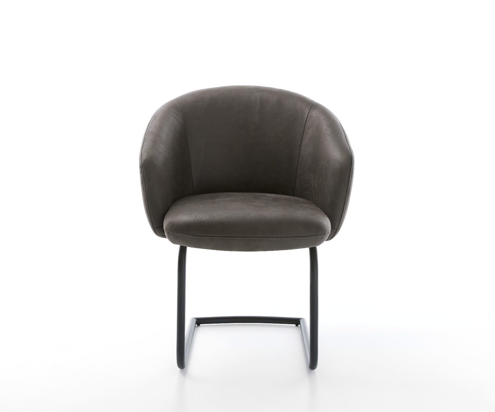 Cantilever Caja-Flex avec accoudoirs microvelours anthracite vintage pied cantilever rond noir ressorts ensachés 2