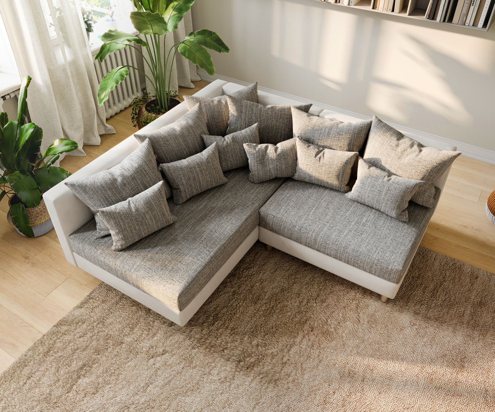 Ecksofa Clovis Weiss Hellgrau Ottomane Links Modulsofa 4 Ecksofa Clovis Weiss Hellgrau Ottomane Links Modulsofa 4