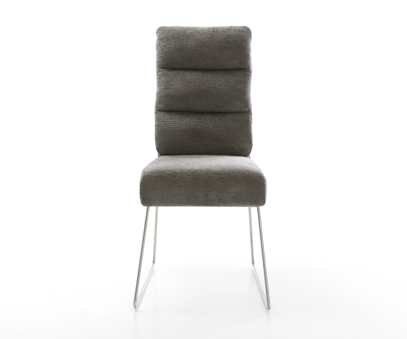 Esszimmerstuhl Pela-Flex Bouclé Soft Schlamm Kufengestell Edelstahl Taschenfederkern 2