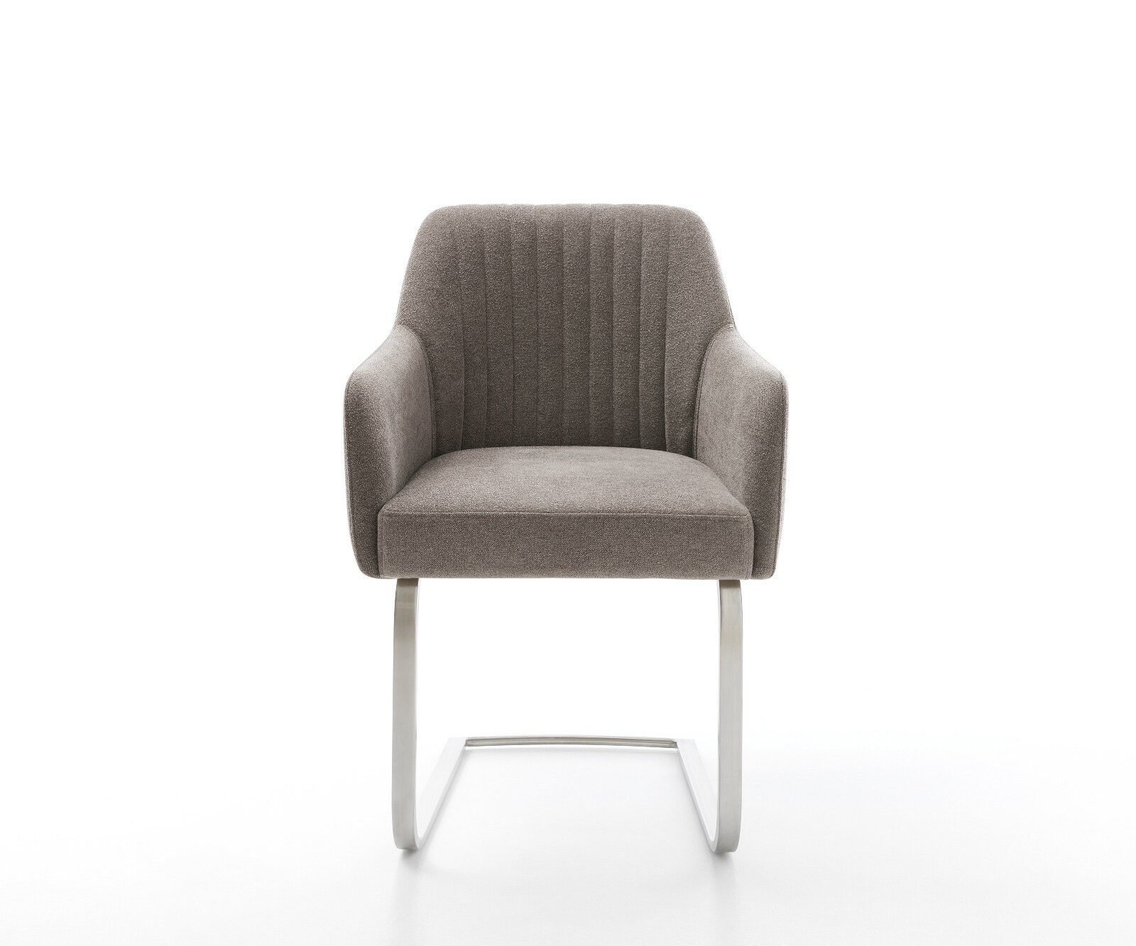 Freischwinger Greg-Flex Strukturstoff Soft Taupe Freischwinger flach Edelstahl Taschenfederkern 2