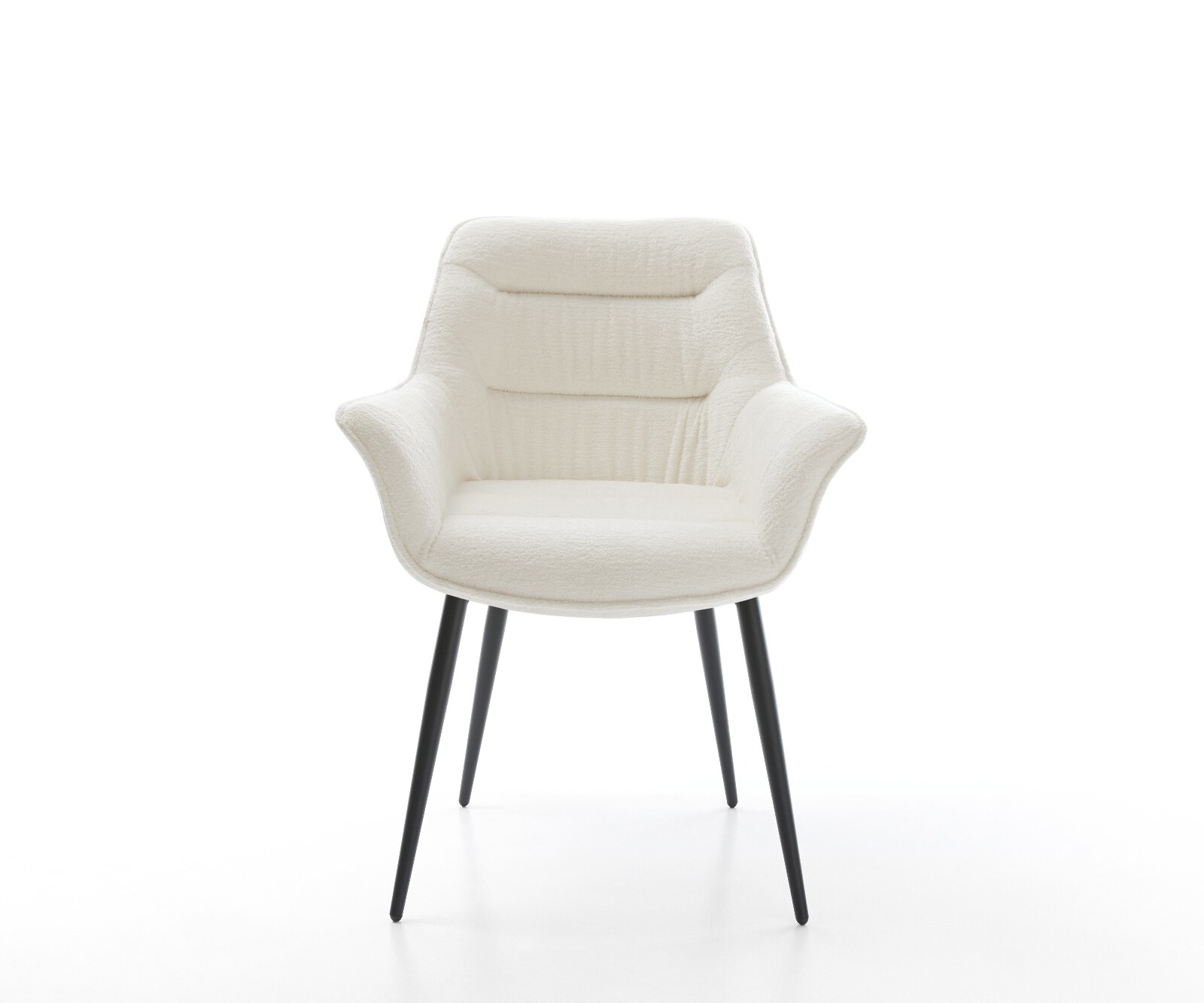 Esszimmerstuhl Kaira-Flex Bouclé Soft Beige 4-Fuß konisch Schwarz 1