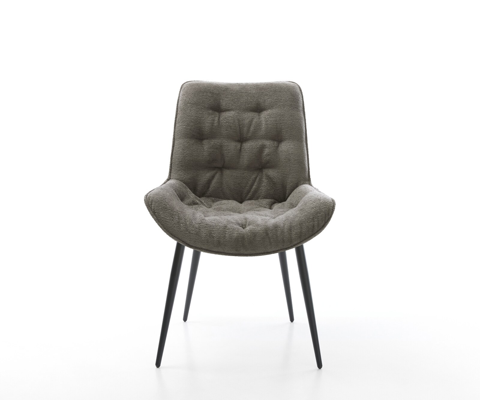 Esszimmerstuhl Taimi-Flex Bouclé Soft Schlamm 4-Fuß konisch Schwarz 1