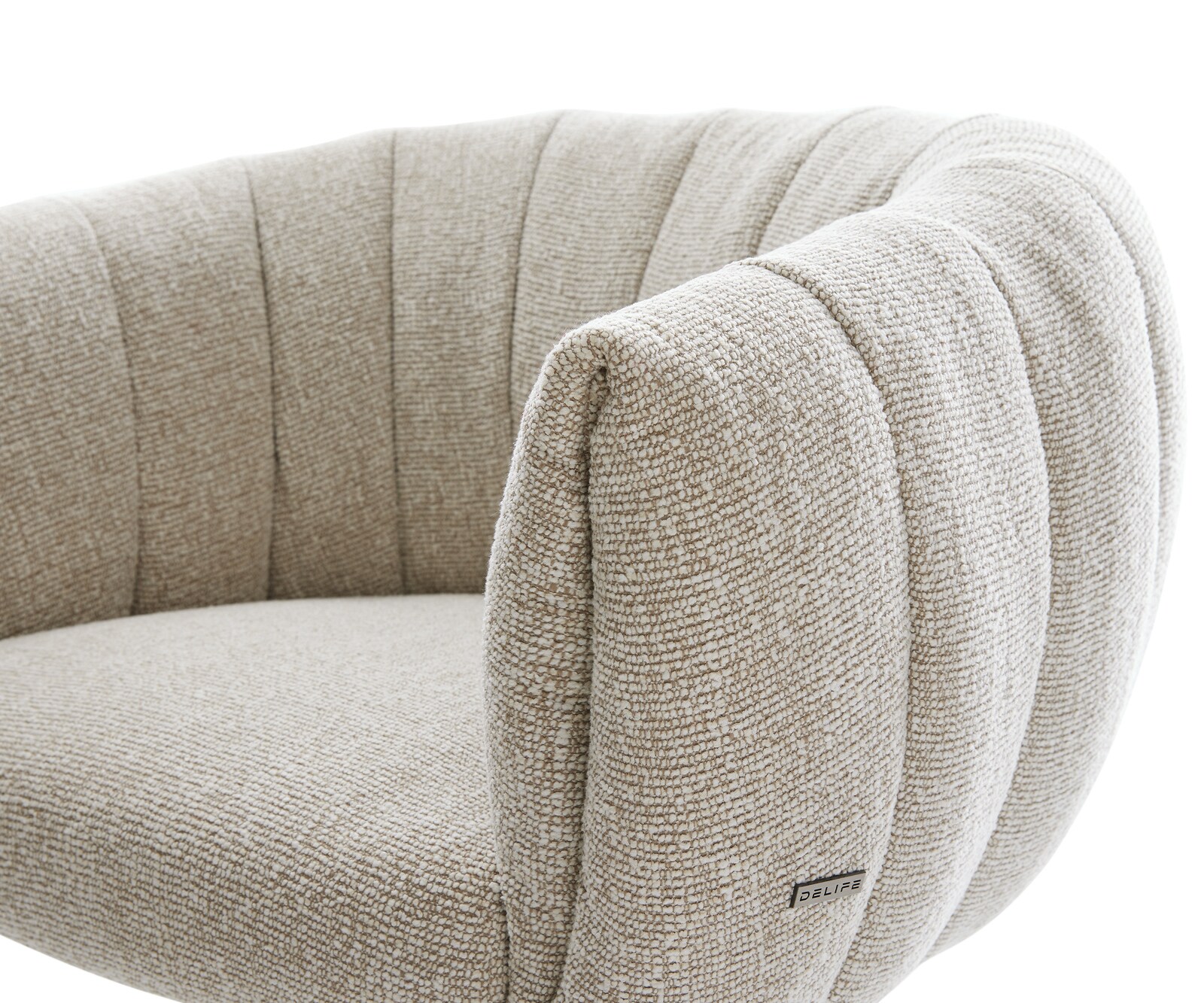 Esszimmerstuhl Jada-Flex Webstoff Soft Beige Kufengestell Edelstahl Taschenfederkern 4