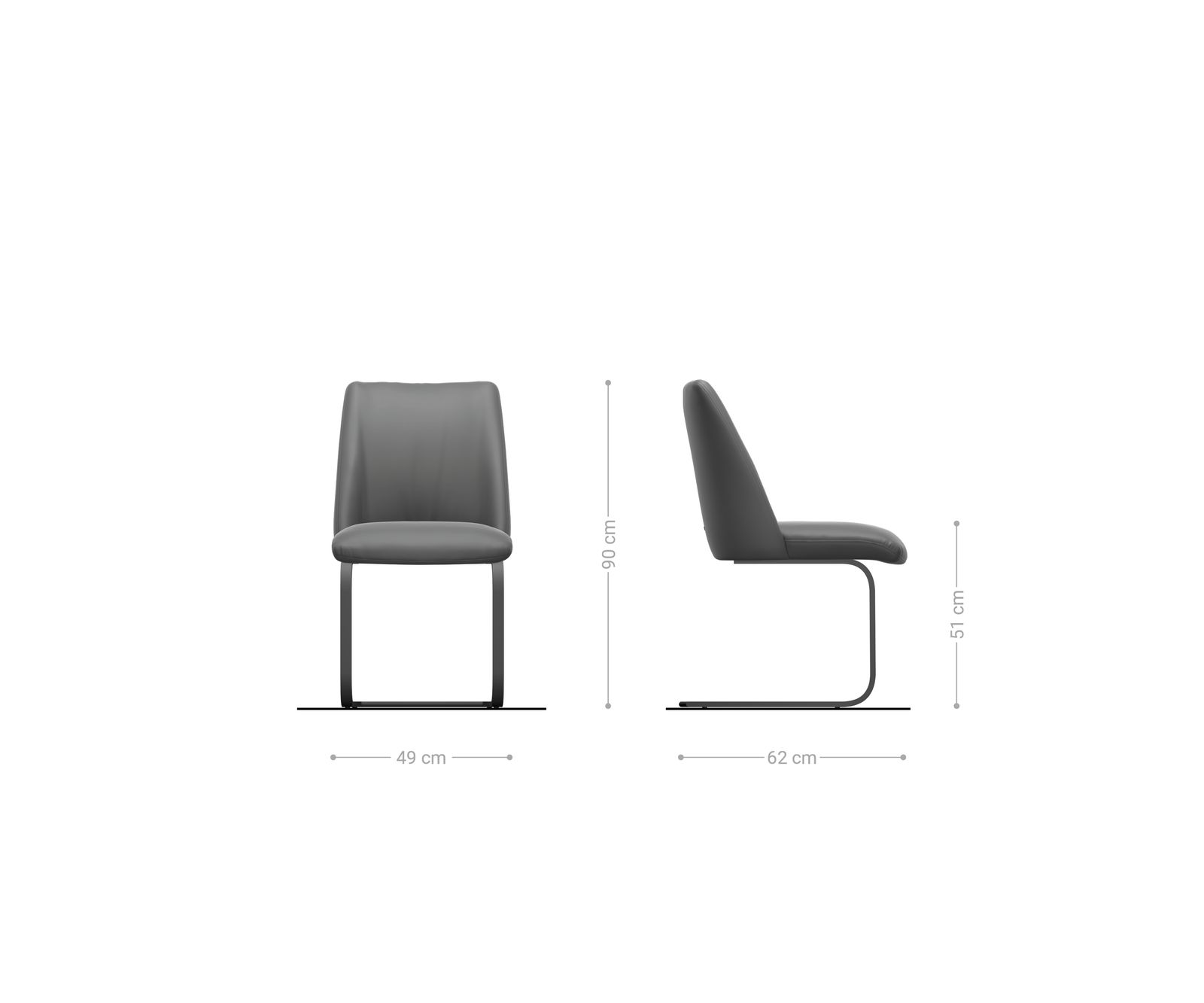 Cantilever Elso-Flex microvelours anthracite vintage pied cantilever plat aspect titane ressorts ensachés 6