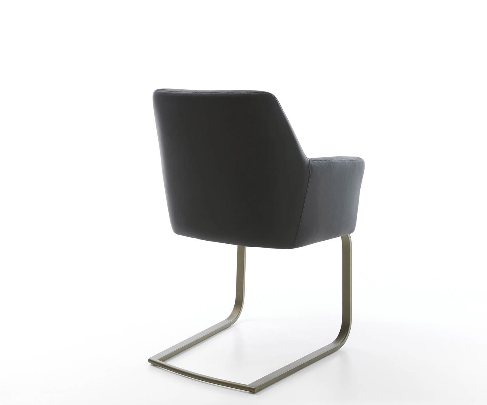 Freischwinger Xana-Flex mit Armlehnen Echt-Leder Schwarz Freischwinger flach Effektfinish Titan Taschenfederkern 5 Freischwinger Xana-Flex mit Armlehnen Echt-Leder Schwarz Freischwinger flach Effektfinish Titan Taschenfederkern 5