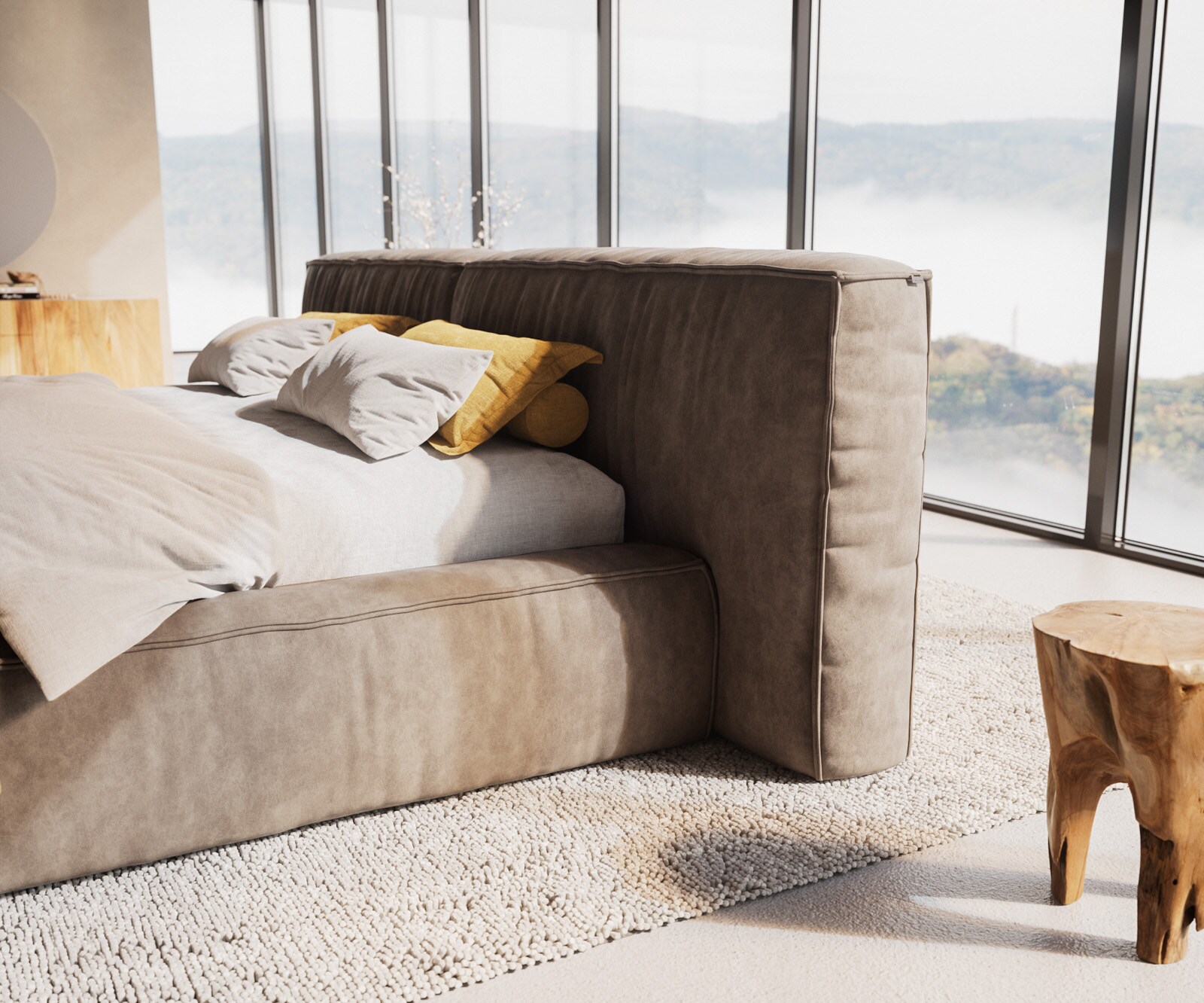 Polsterbettgestell Coperti 180x200 cm Mikrofaser Taupe Vintage 4 Polsterbettgestell Coperti 180x200 cm Mikrofaser Taupe Vintage 4