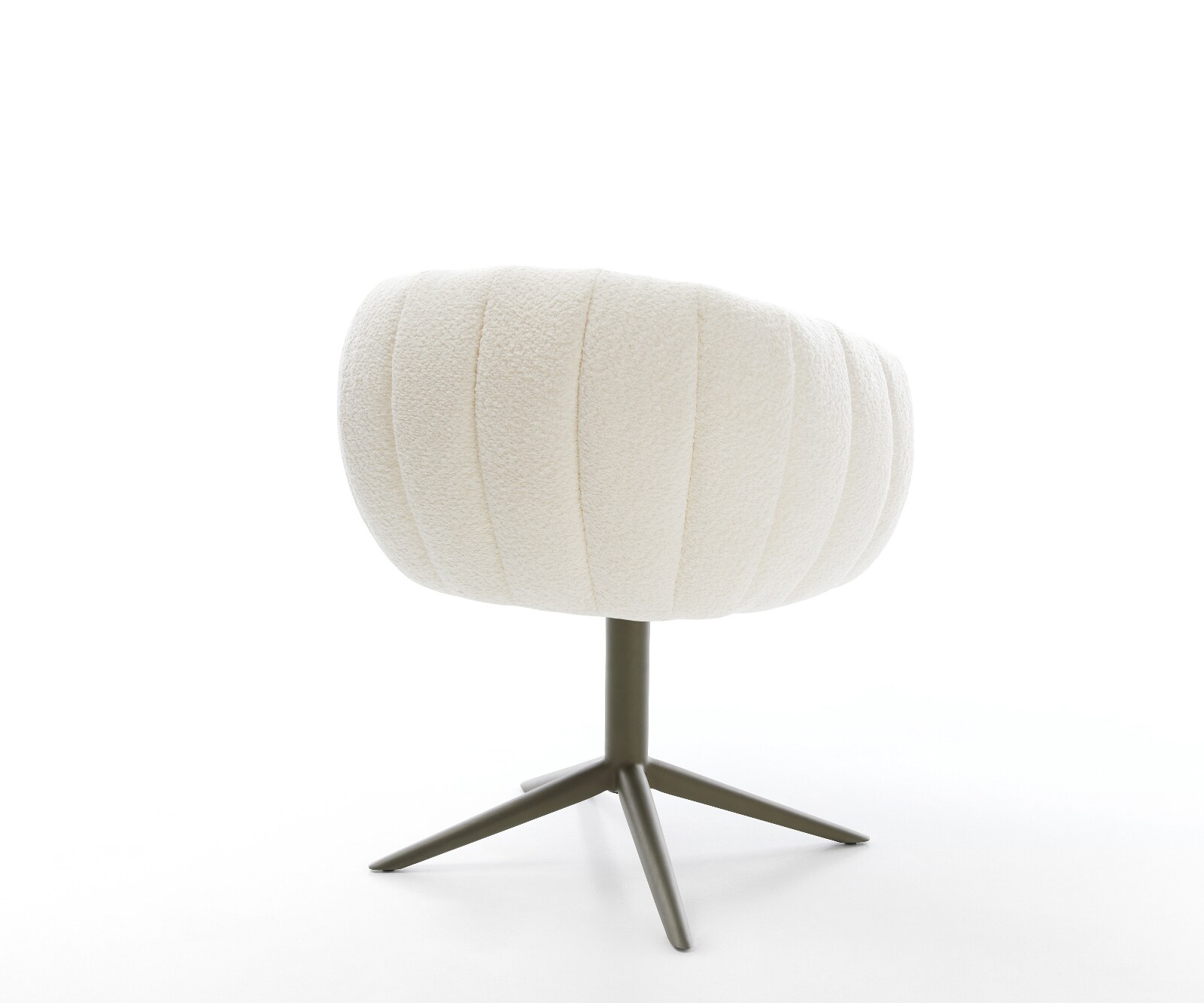 Drehstuhl Jada-Flex Bouclé Weiß Fußkreuz Effektfinish Titan 360° drehbar Wippfunktion Taschenfederkern 4