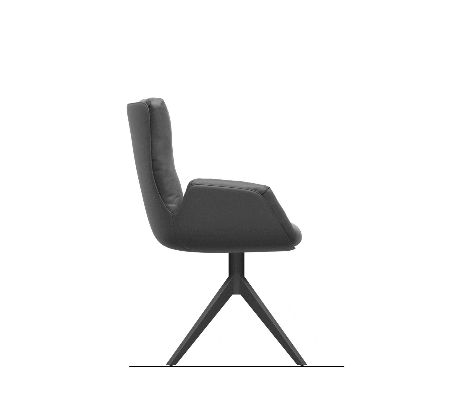Drehstuhl Clea-Flex Strukturstoff Soft Grau Kreuzgestell breit Graphit 360° drehbar Wippfunktion 8