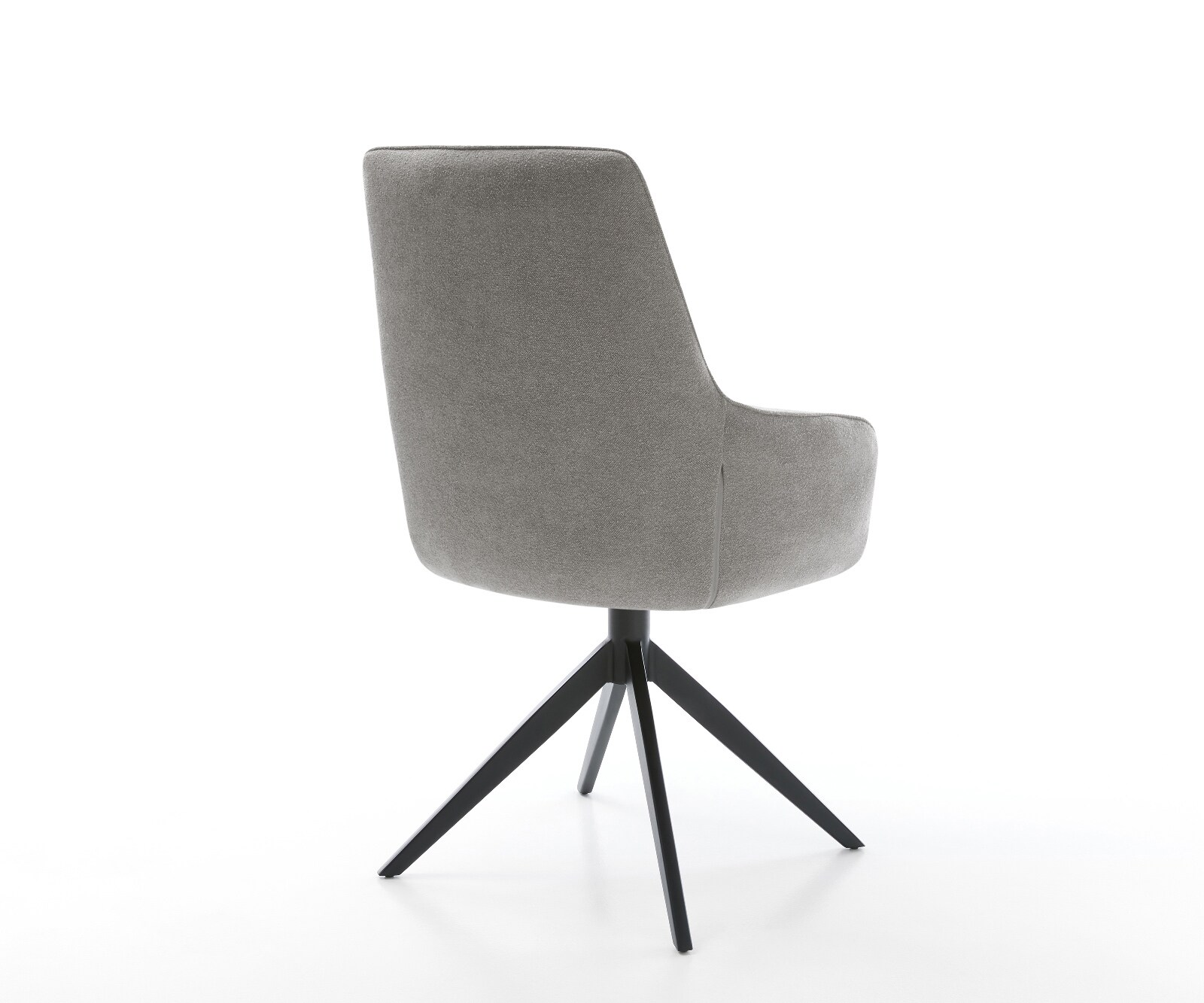 Chaise-pivotante Zelia-Flex avec accoudoirs tissu structuré doux gris pied croisé large noir pivotement sur 360° fonction bascule resorts ensachés 4