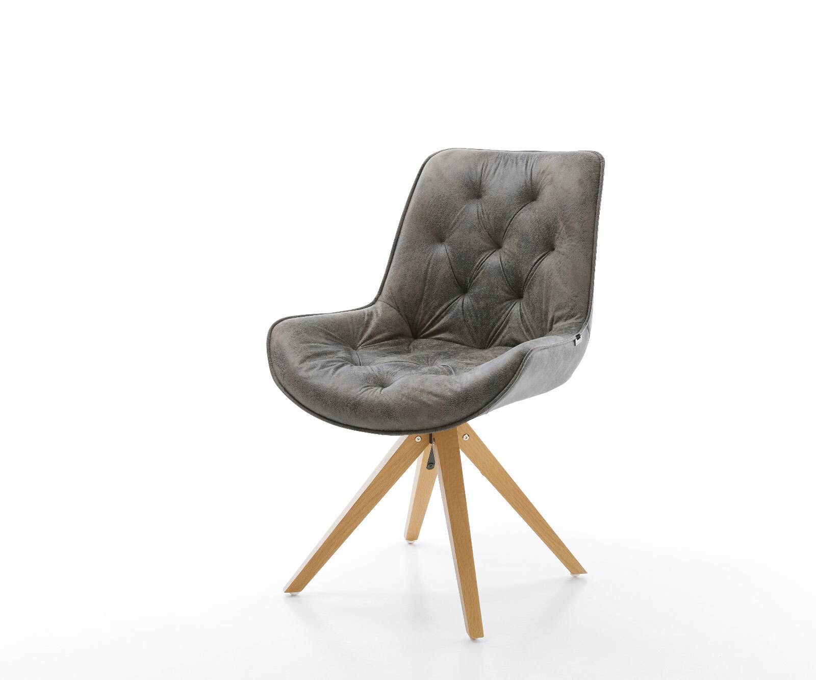 Chaise-pivotante Taimi-Flex gris antique cadre en bois angulaire pivote sur 180°