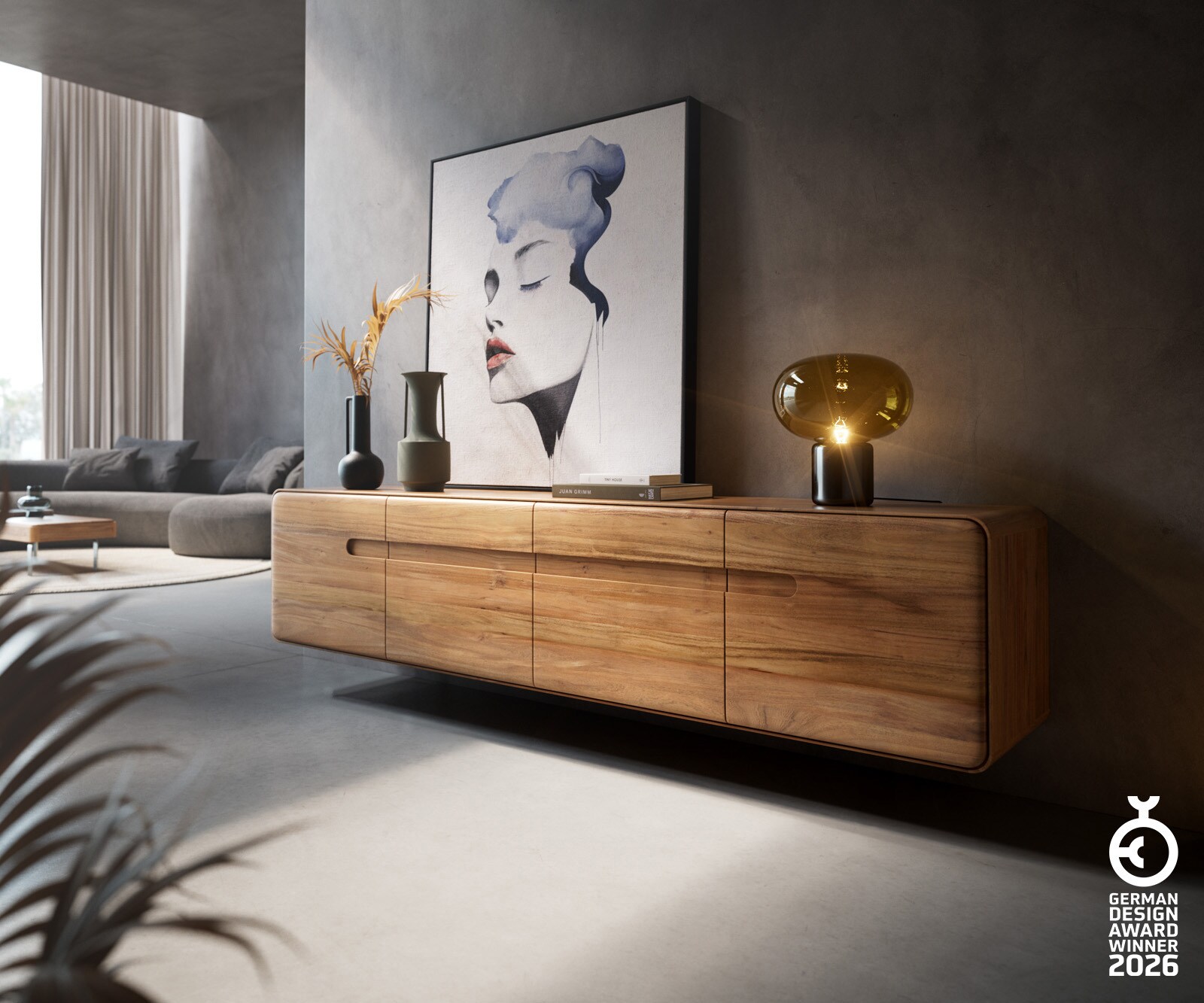 Lowboard Anaya acacia naturel 3