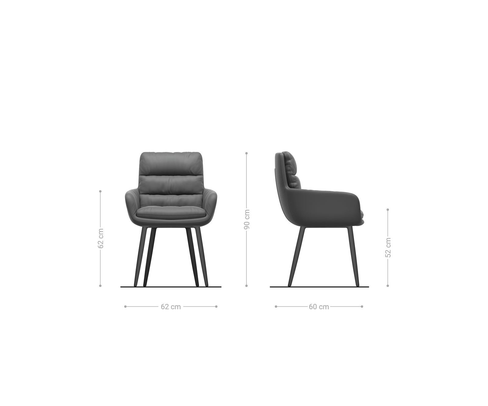 Esszimmerstuhl Abelia-Flex mit Armlehnen Bouclé Weiß 4-Fuß konisch Schwarz 5 Esszimmerstuhl Abelia-Flex mit Armlehnen Bouclé Weiß 4-Fuß konisch Schwarz 5