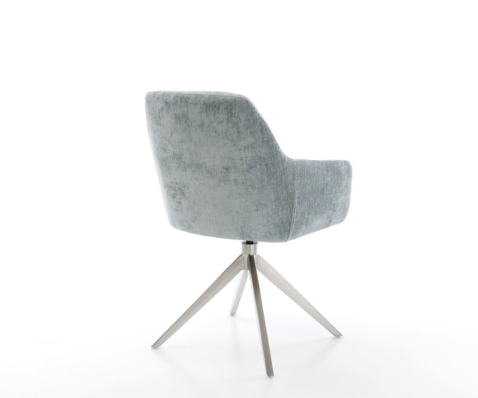 Chaise-pivotante Pejo-Flex chenille bleu pastel pied croisé large acier inoxydable brossé pivotement sur 360° fonction bascule ressorts ensachés 5 Chaise-pivotante Pejo-Flex chenille bleu pastel pied croisé large acier inoxydable brossé pivotement sur 360° fonction bascule ressorts ensachés 5
