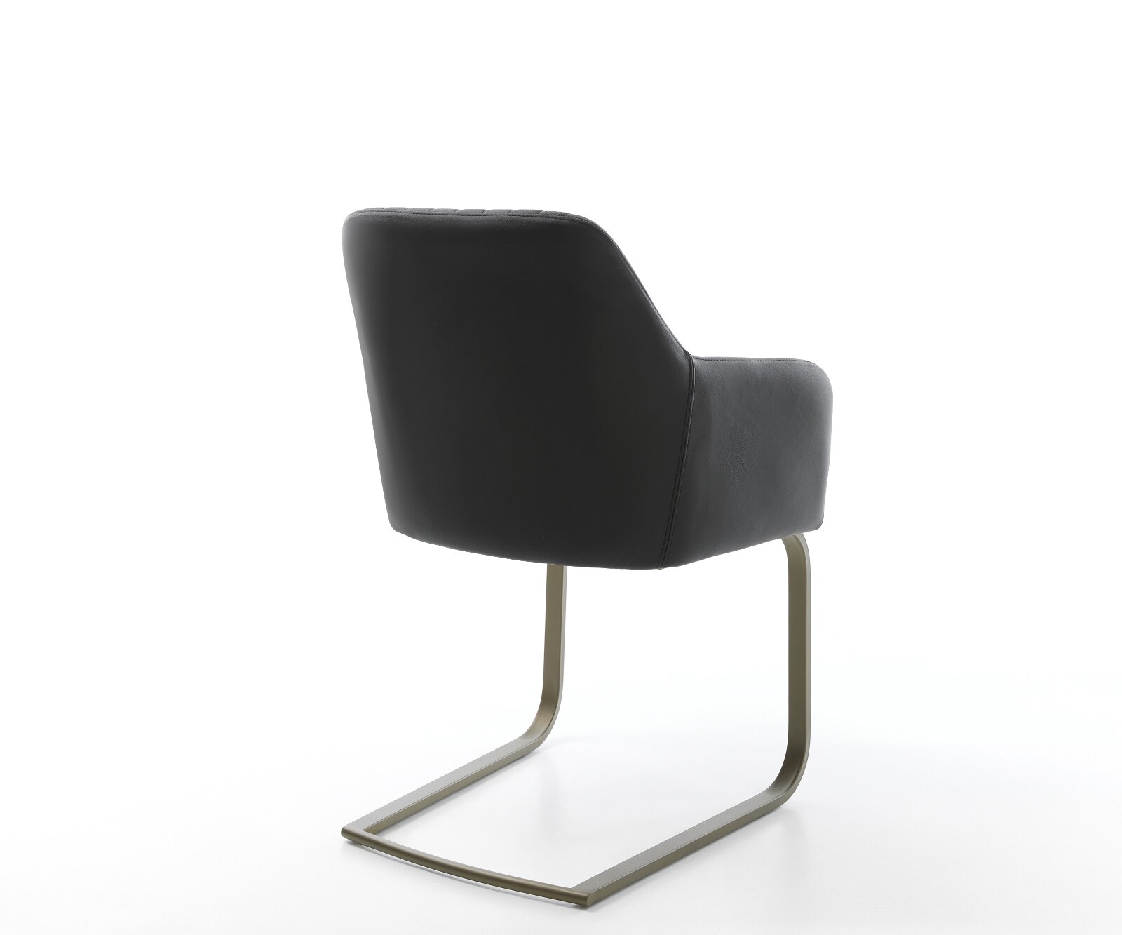 Cantilever Greg-Flex cuir de vache noir pied cantilever plat aspect titane ressorts ensachés 4