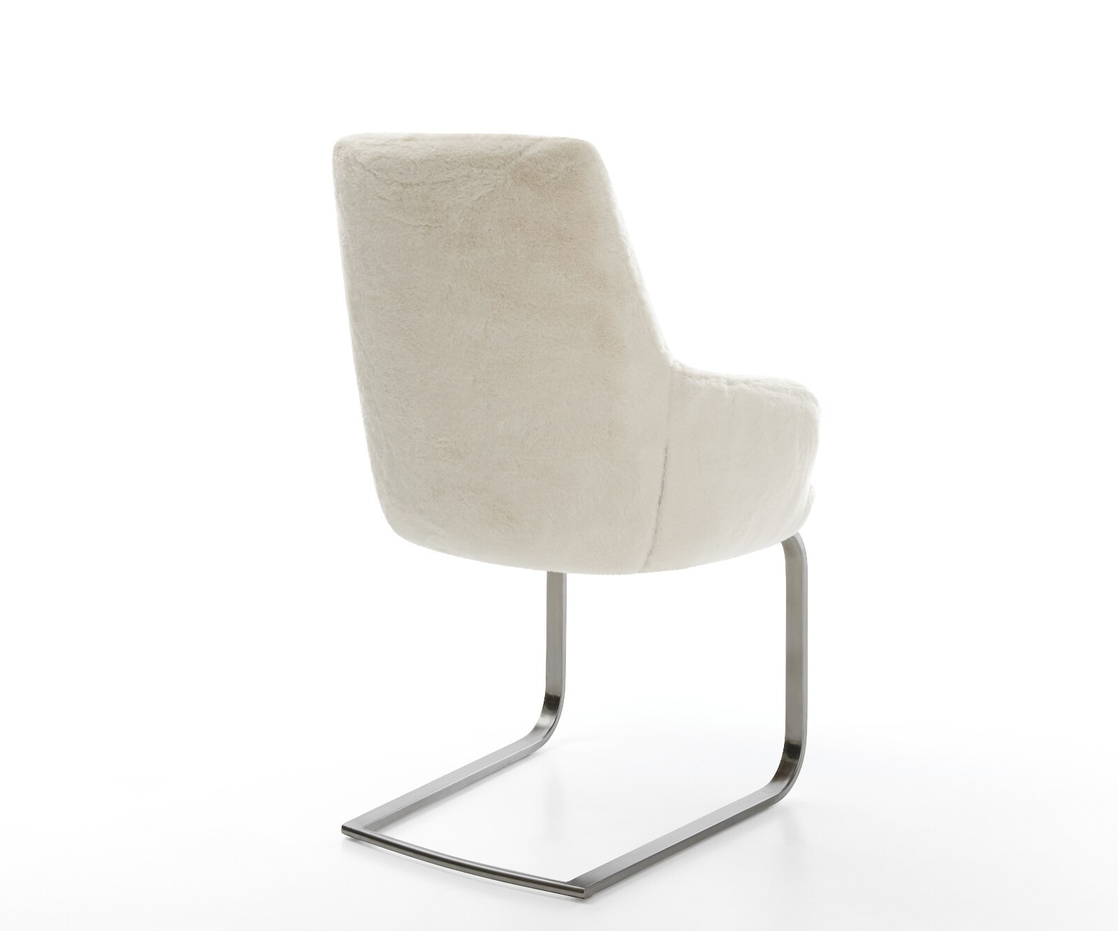 Cantilever Zelia-Flex avec accoudoirs peluche crème-blanc pied cantilever plat grafiete ressorts ensachés 5