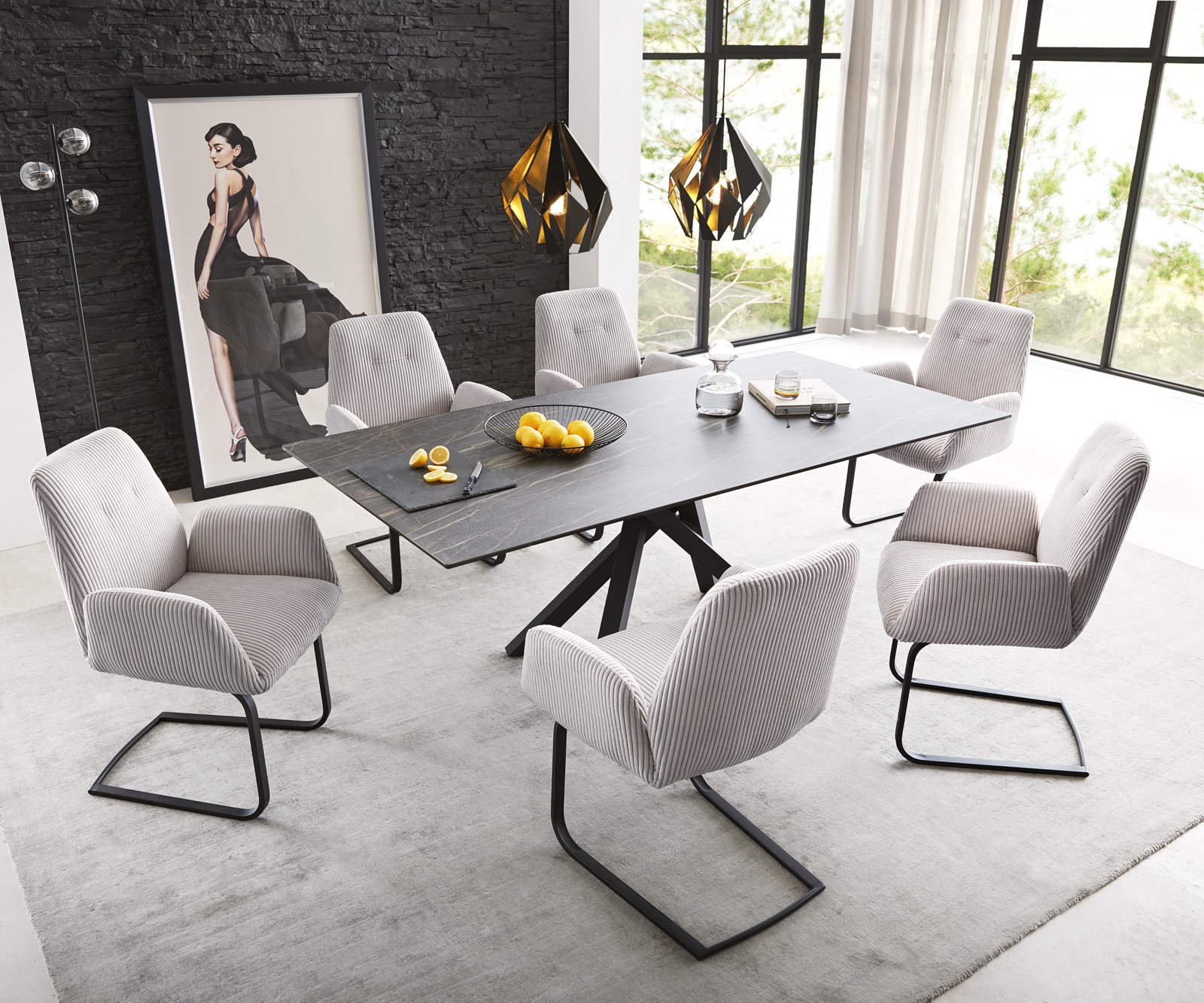 Freischwinger Zoa-Flex Cord Silbergrau Freischwinger flach Schwarz Taschenfederkern 3 Freischwinger Zoa-Flex Cord Silbergrau Freischwinger flach Schwarz Taschenfederkern 3