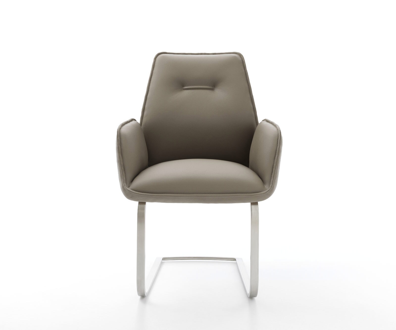 Cantilever Zoa-Flex cuir de vache couleur boue pied cantilever plat acier inoxydable brossé ressorts ensachés 1