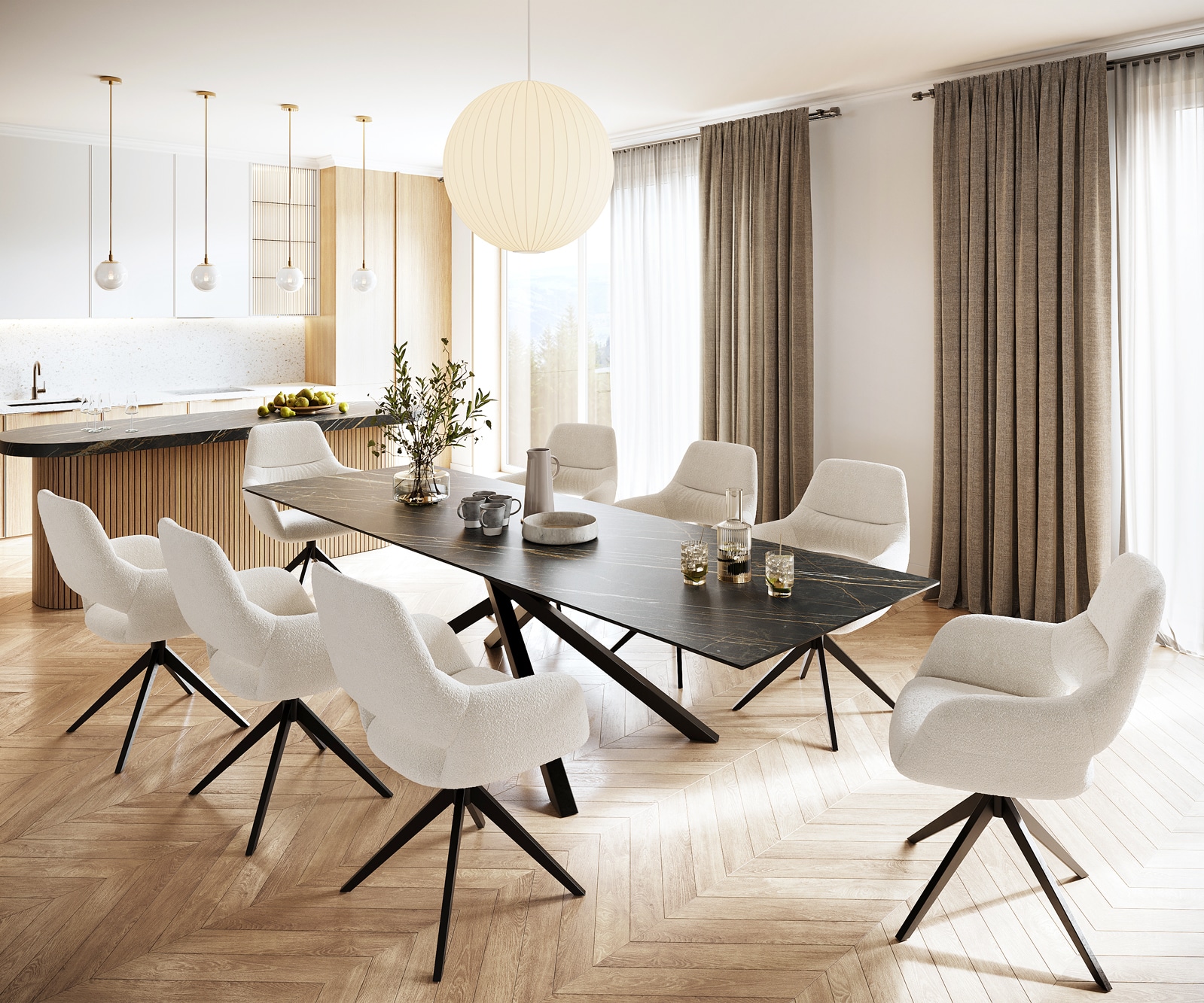 Esstisch Edge 300x100cm Keramik Laminam®Noir Desir Braun Mittelfuß Kreuz Schwarz 5 Esstisch Edge 300x100cm Keramik Laminam®Noir Desir Braun Mittelfuß Kreuz Schwarz 5